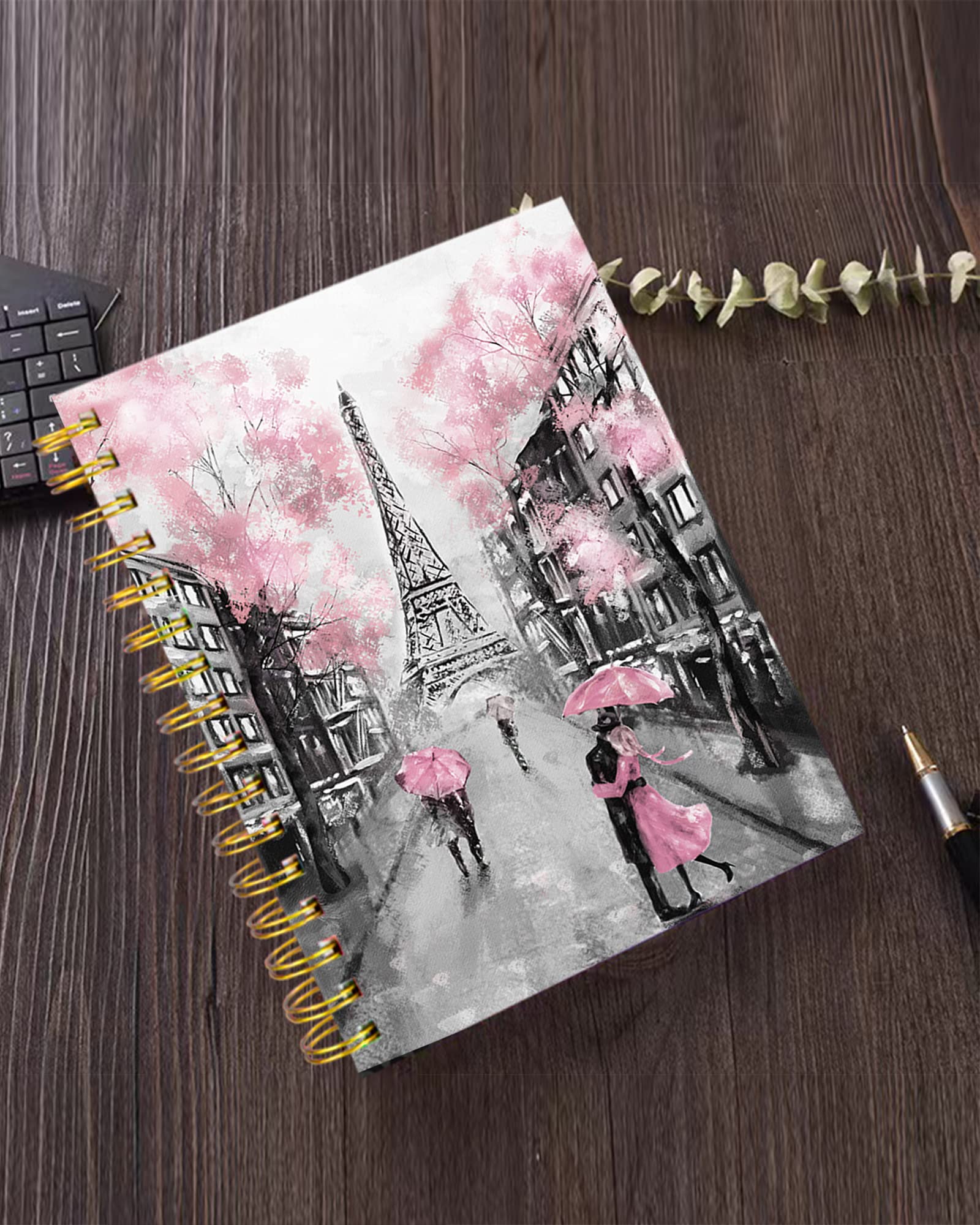 Iampanda Spiral Journal Notebook - Cute A5 College Ruled With Watercolor Floral Design