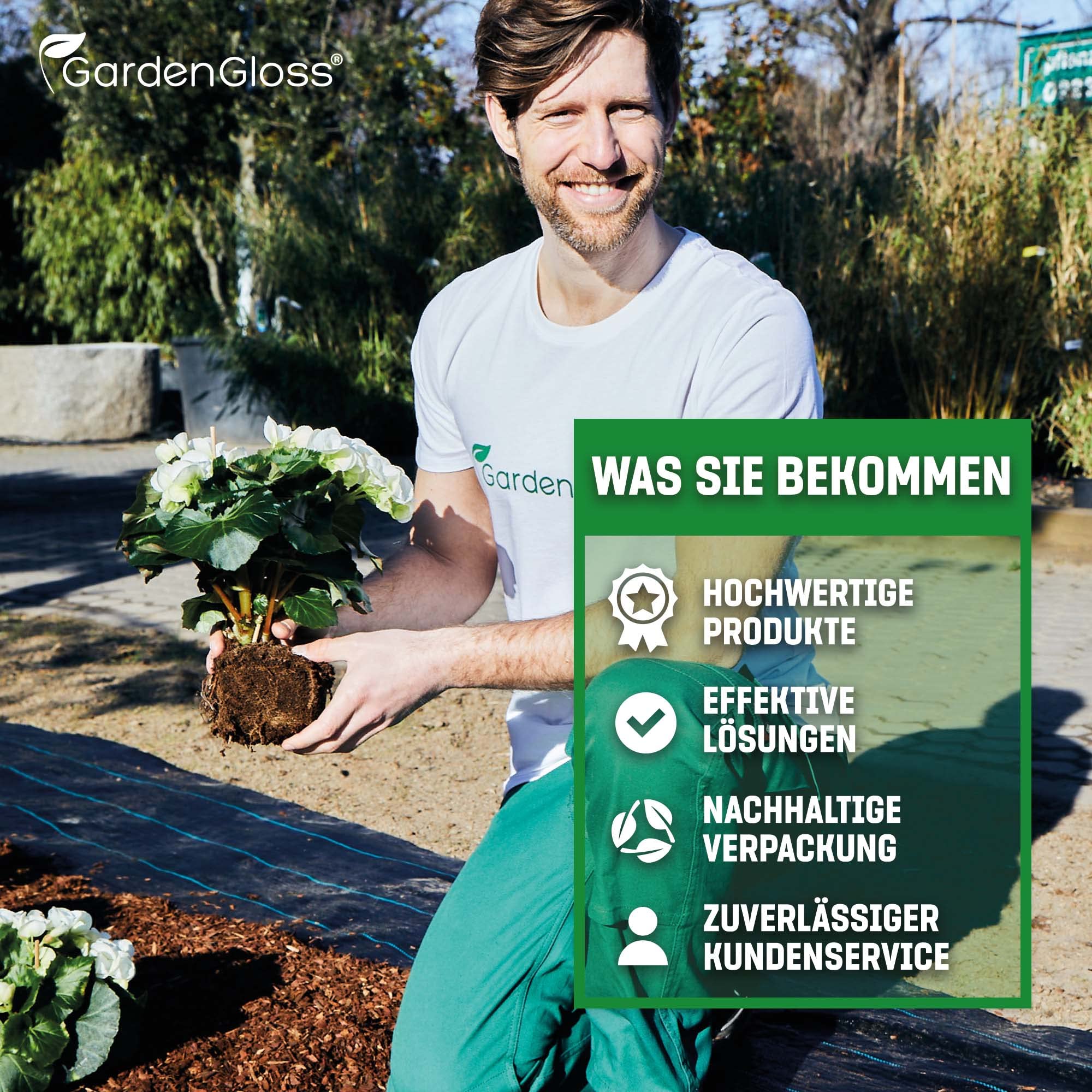 GardenGloss Anti-Unkrautgewebe 100g/m2 - (50m x 1m, Rolle) | Perméable à l'Eau et Résistant à la Déchirure - Haute Stabilisation UV - Tissu Tissé Anti-Mauvaises Herbes