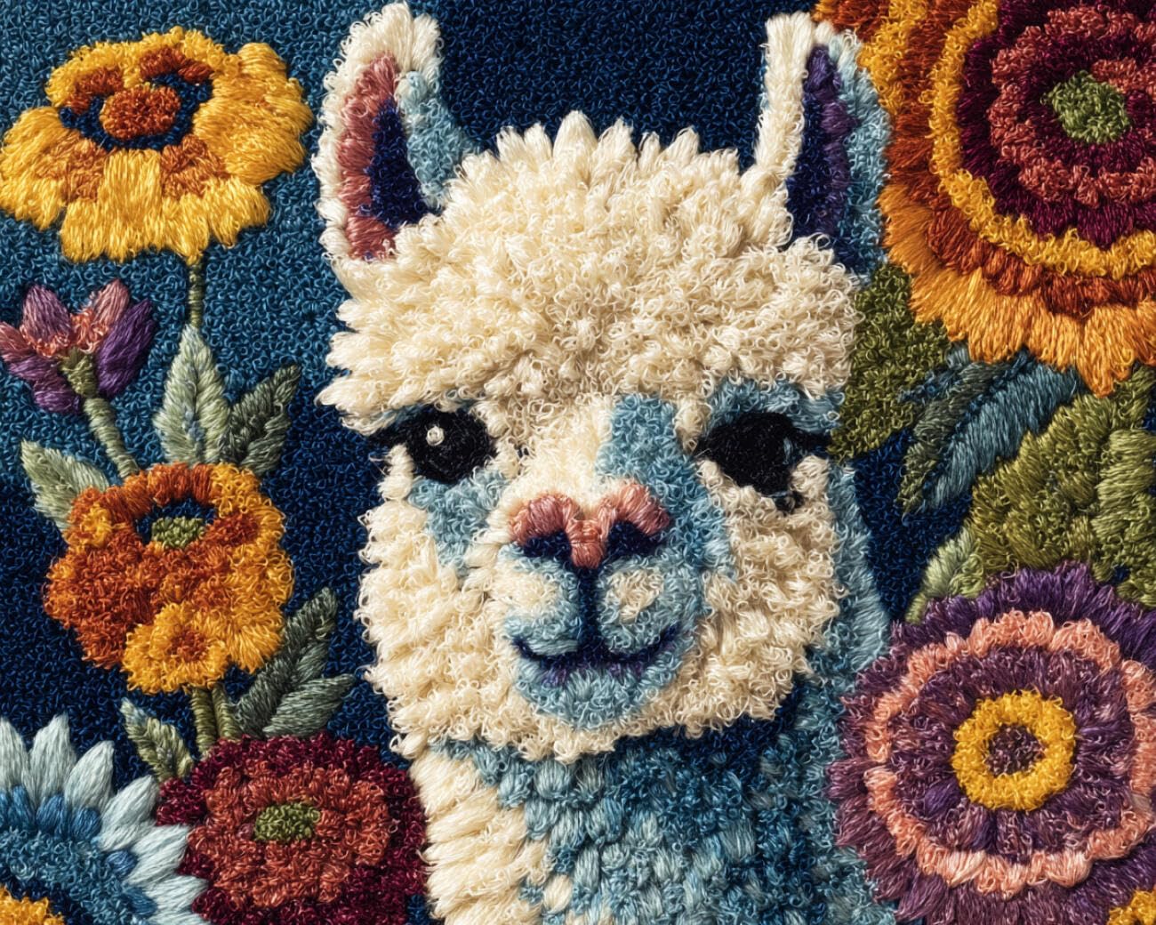AMBATTERY Latch Hook Rug Kit Cartoon Alpaca 60x90cm
