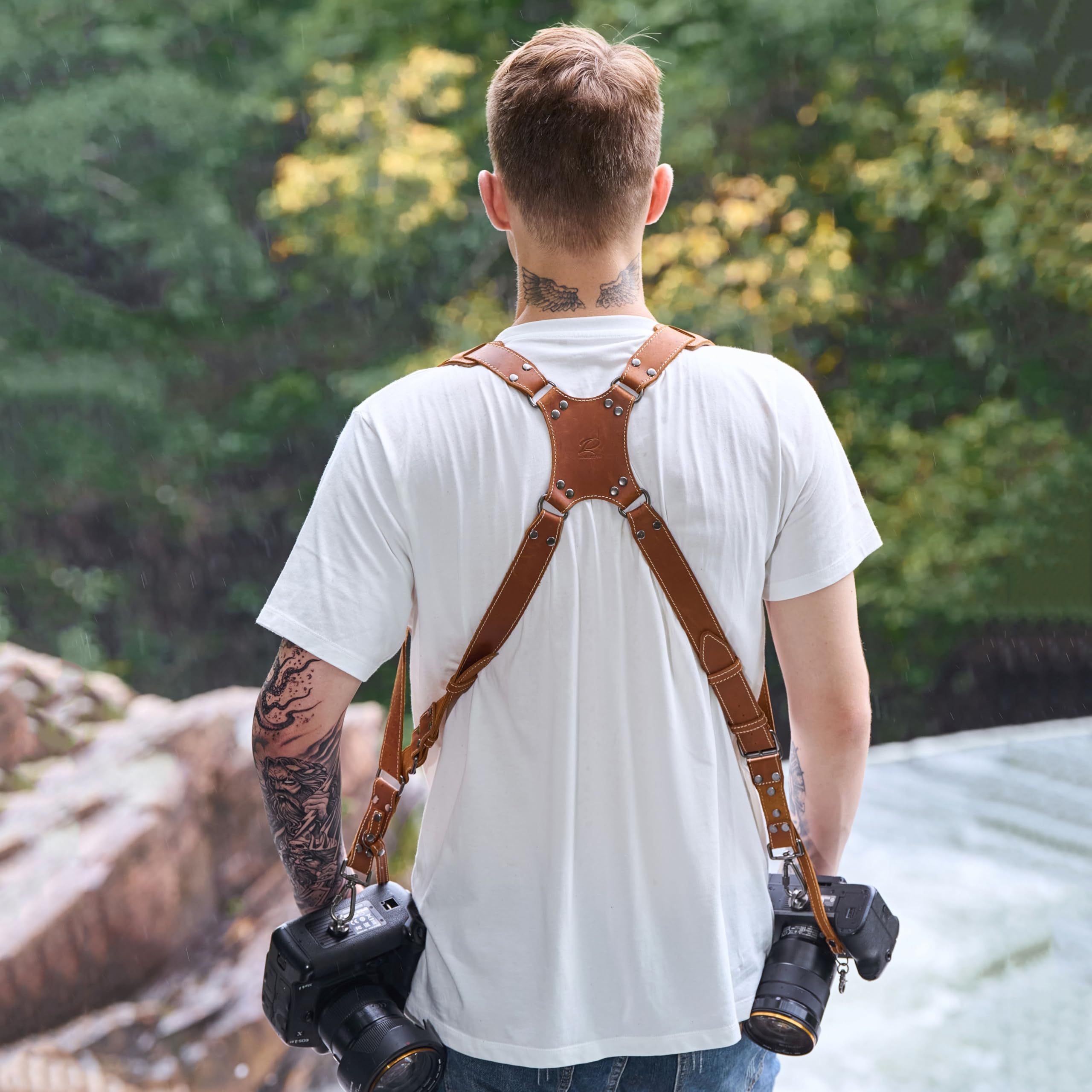 Padwa Lifestyle Podwójny skórzany pasek do aparatu