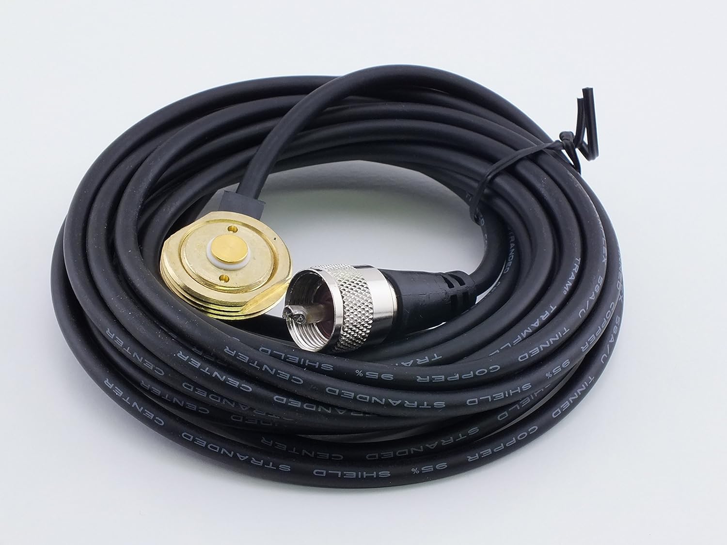TRAM 1250 NMO Antenna Mount 17ft RG-58 Coax PL-259 Connector - Usable to 1GHz - Includes NMO Weather Cap