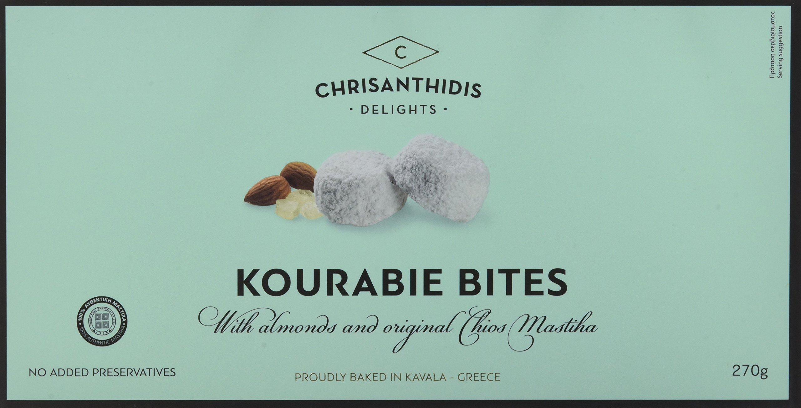Chrisanthidis S.A. Kourabie Buttergebäck mit Mandeln und originelle Chios Mastix 270g, 2er Pack (2 x 270 g)