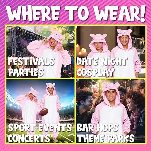 Miniatura 19 de Funziez! - Disfraz de Halloween para adultos, disfraz de animales y criaturas marinas, mameluco afelpado para cosplay, para mujeres y hombres