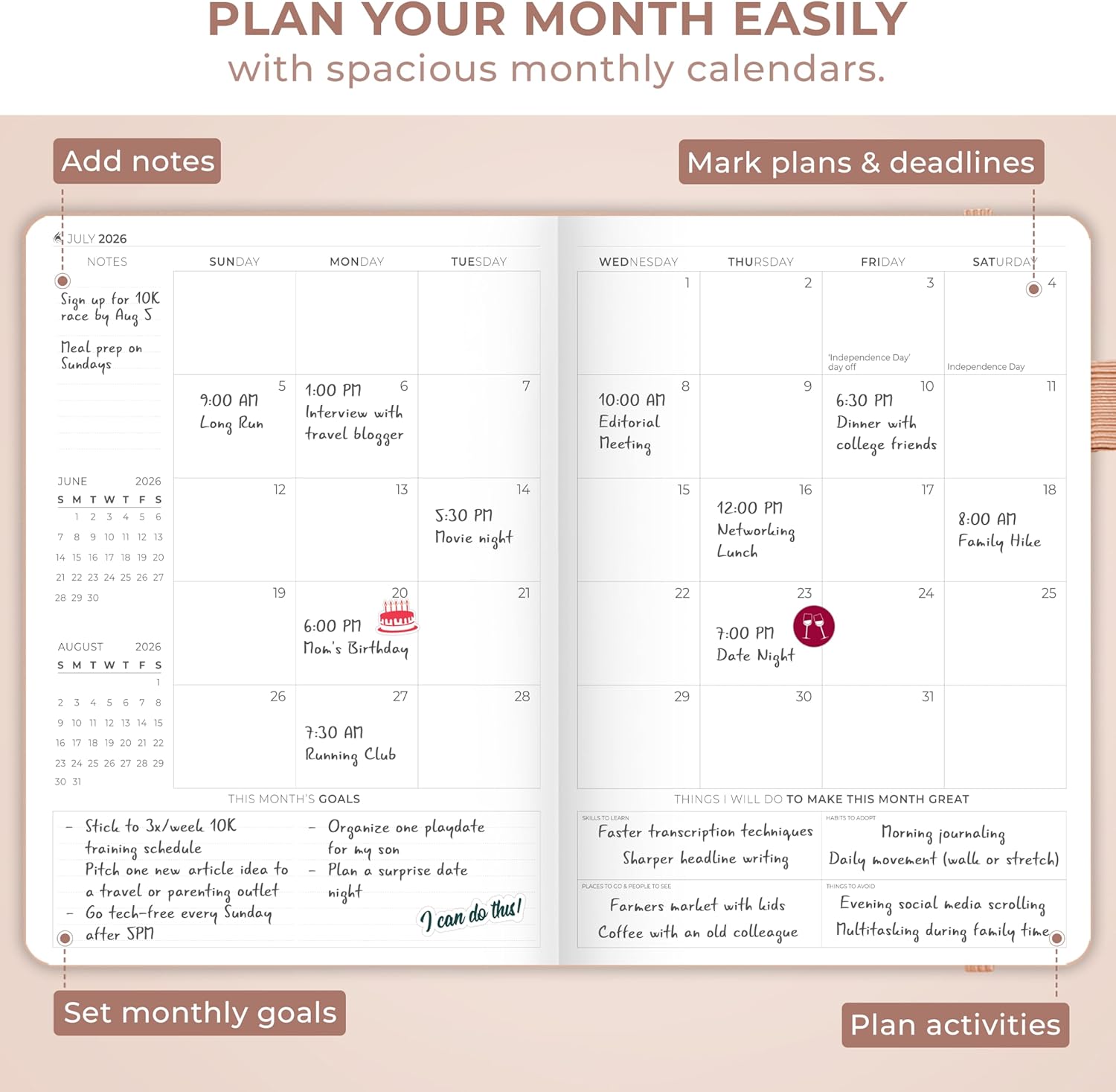 Clever Fox Planner PRO Schedule Dated (Jan 2026–Jan 2027) – Weekly & Monthly Life Planner with Time Slots, Appointment Book and Daily Organizer to Increase Productivity, A4 Hardcover – Rose Gold