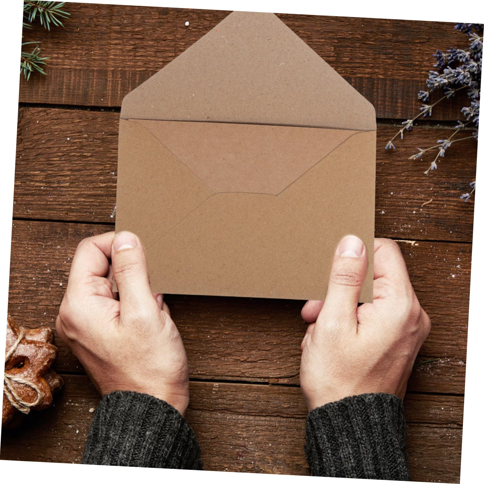 120stücke Diy-klappkarten Set Braune Postkarten Mit Umschlägen Kraftpapier Einladungskarten Zum Öffnen Wenn Notizkarten Für Hochzeitseinladungen Und Notizen