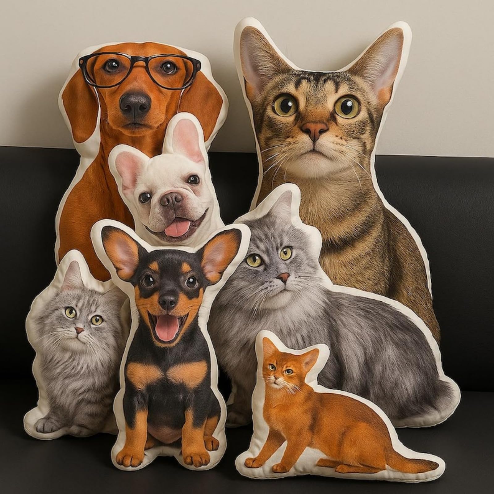 Oreiller personnalisé pour animal de compagnie en peluche avec impression double face