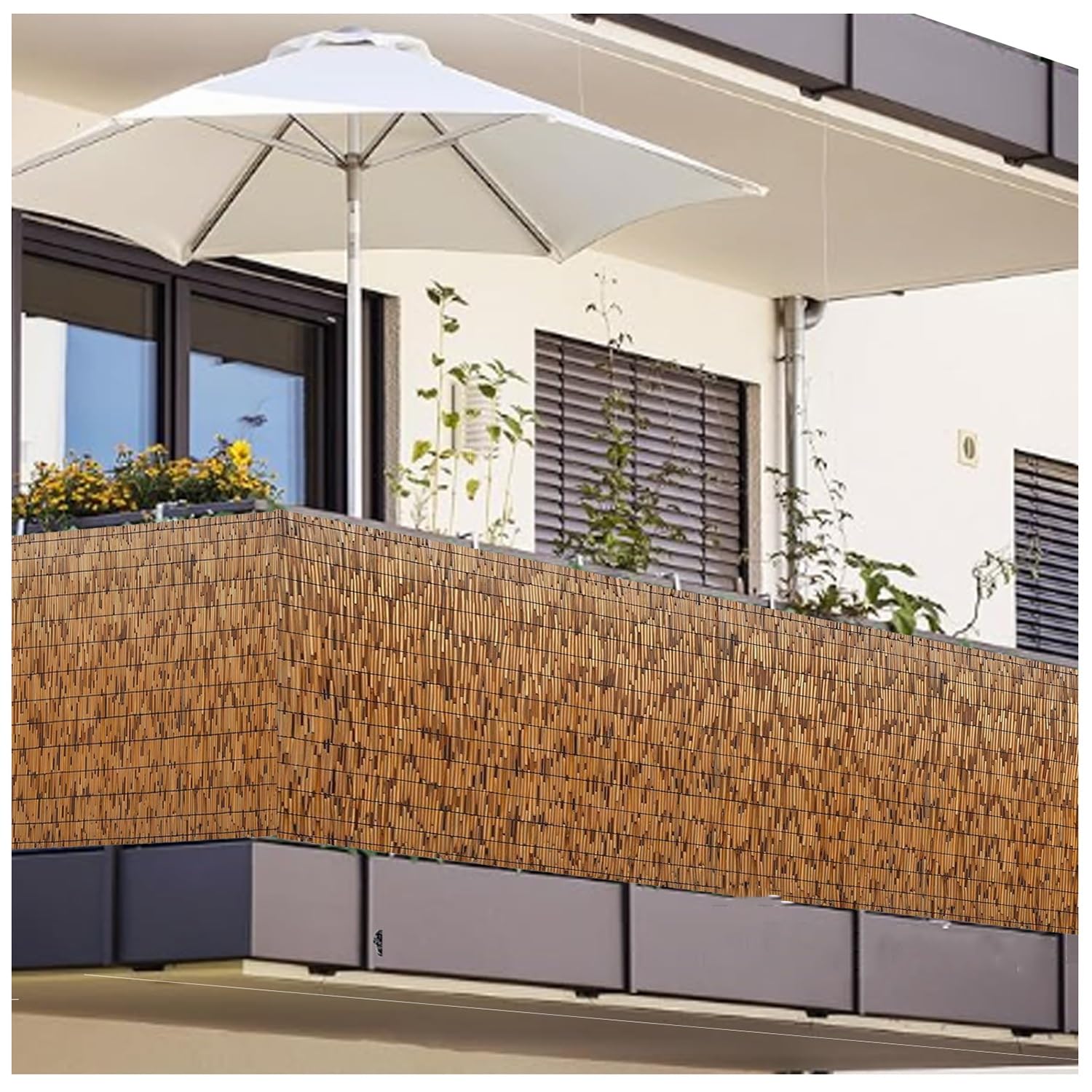 Este Rollo de Paneles de bambú Decorativos para Vallas de jardín es Natural, Ideal para Bloquear el Sol y brindar privacidad, con una Altura de 2 a 5 pies (3,3 x 20 pies / 101 x 610 cm).