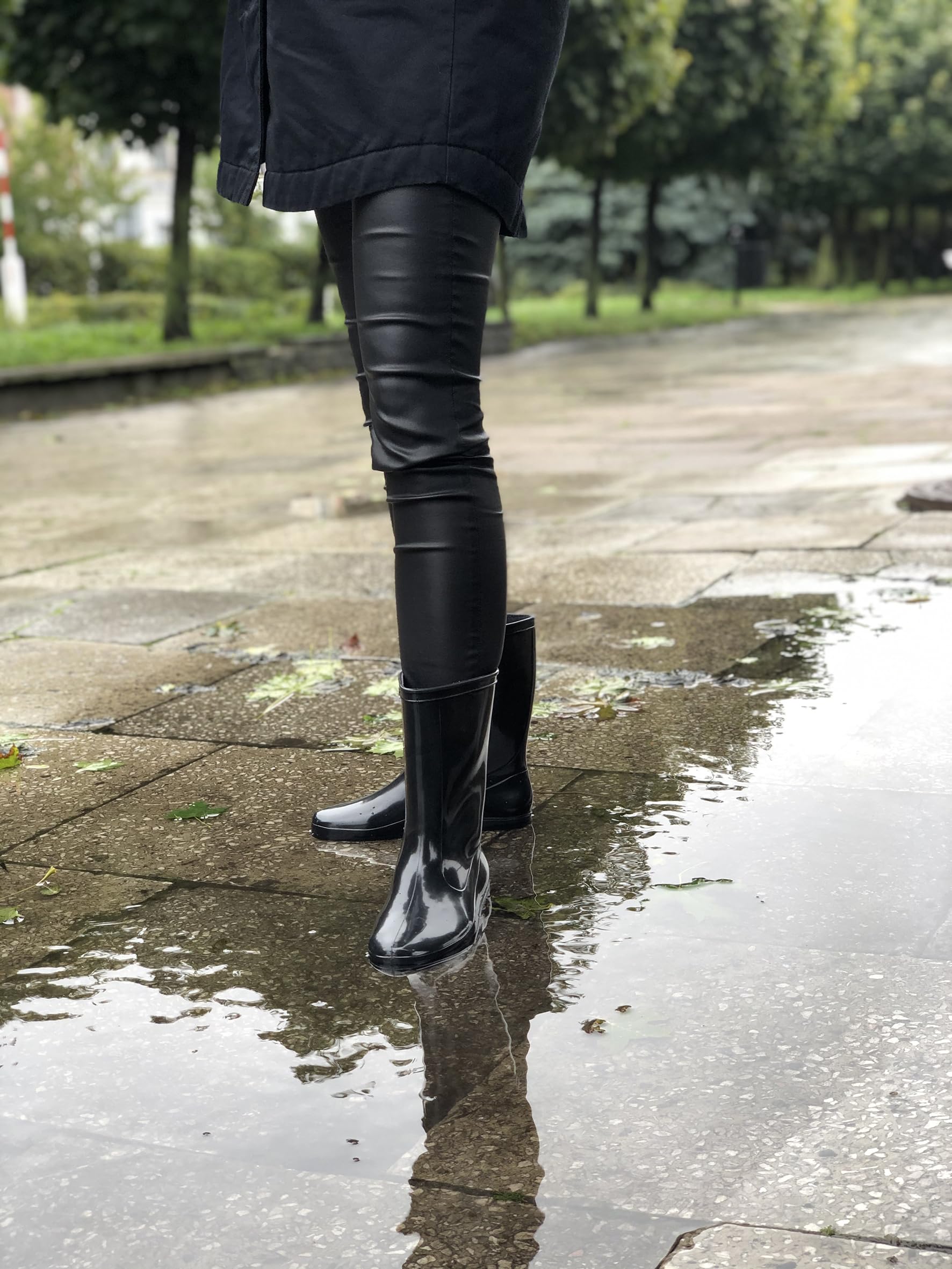 Lemigo Bottes de Pluie Imperméables Pour Femme Chaussures de Jardin Vert Noir IGA 36-42 EU