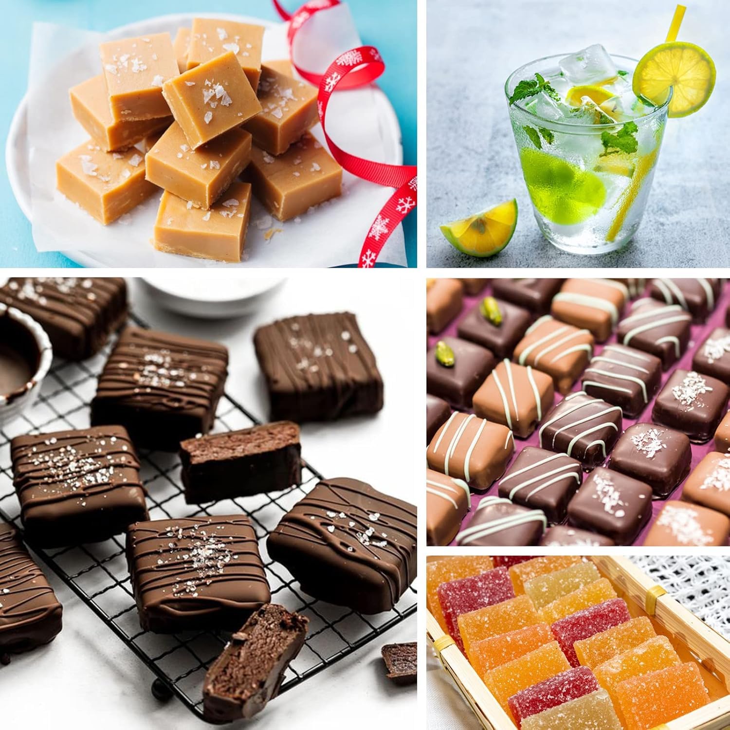 Paquete de 2 moldes de silicona cuadrados de 40 cavidades – para bombas de grasa, trufas keto, cubitos de hielo para whisky y fabricación de dulces, antiadherentes, aptos para congelador a 5