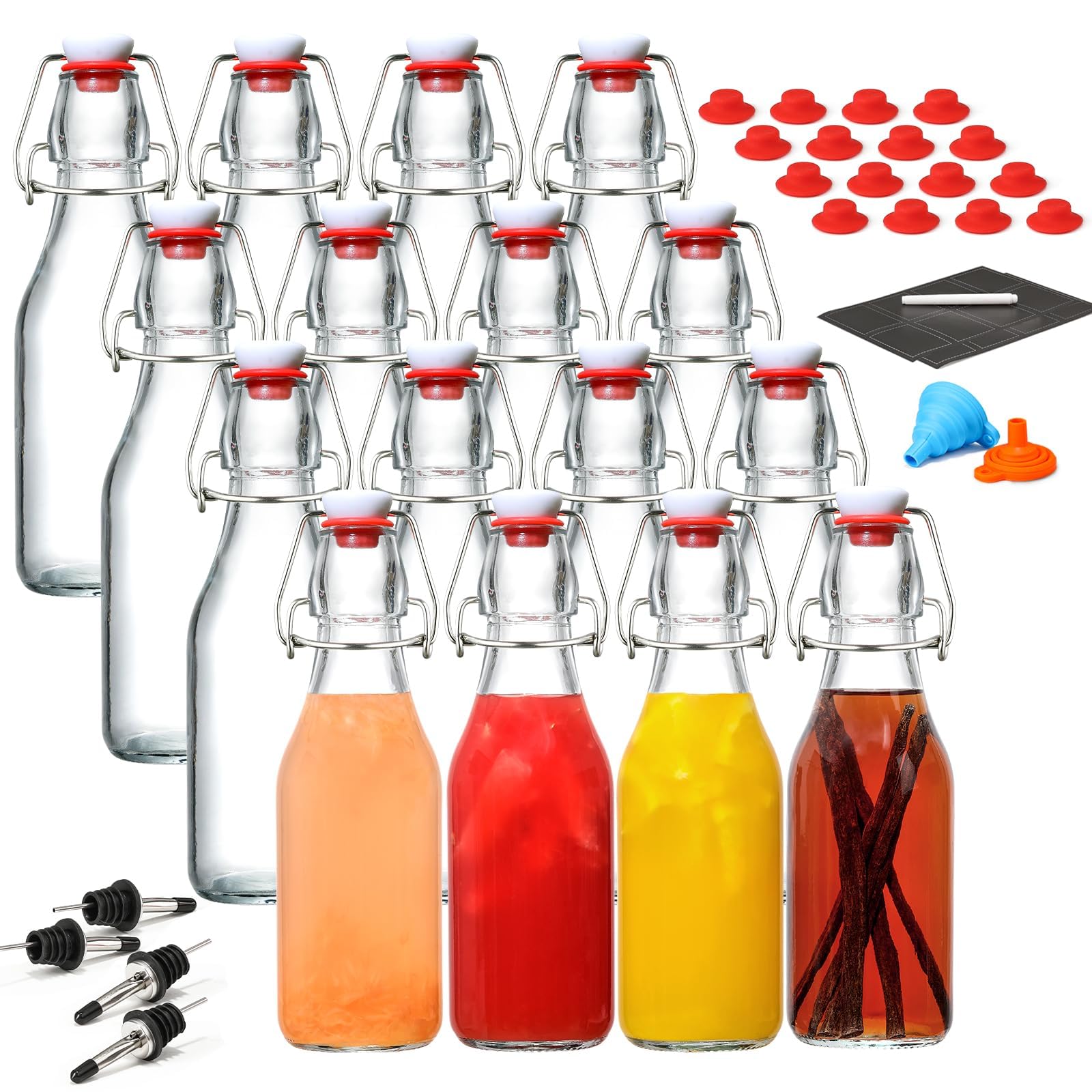 Pack 12 Garrafas Vidro Homerove 118ml - Tampa Flip Top Para Bebidas