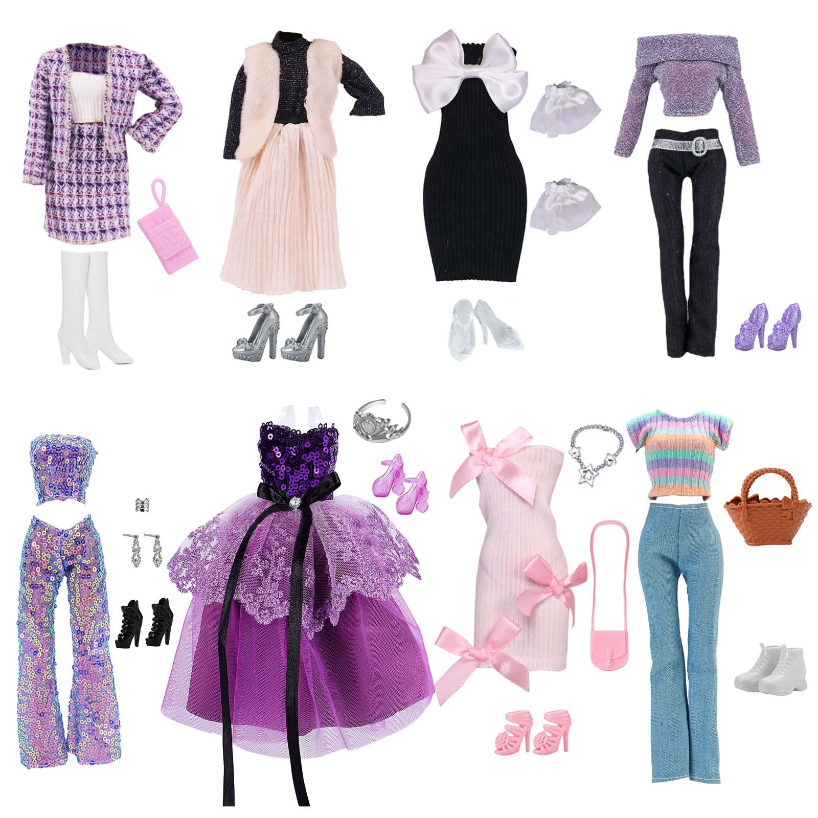 Set 3 Outfit E Accessori Per Bambole 30,5 Cm – Maglioni, Scarpe, Cappelli E Calze – Regalo Creativo Per Bambine (colore 2)