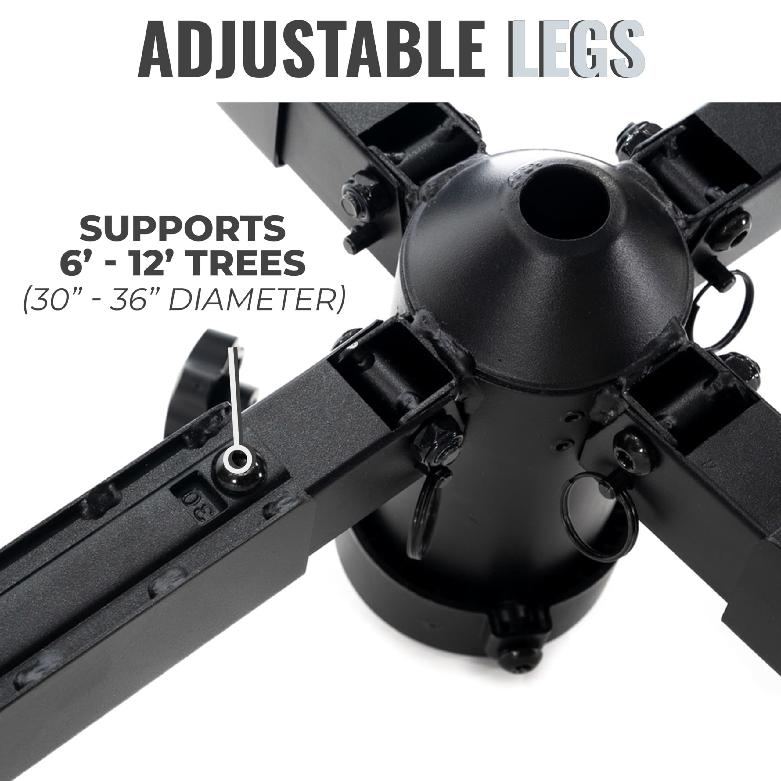 612 Vermont Support universel en métal pour sapin de Noël artificiel jusqu'à 3,7 m de haut, roulettes verrouillables, TK-30019-CC-VT