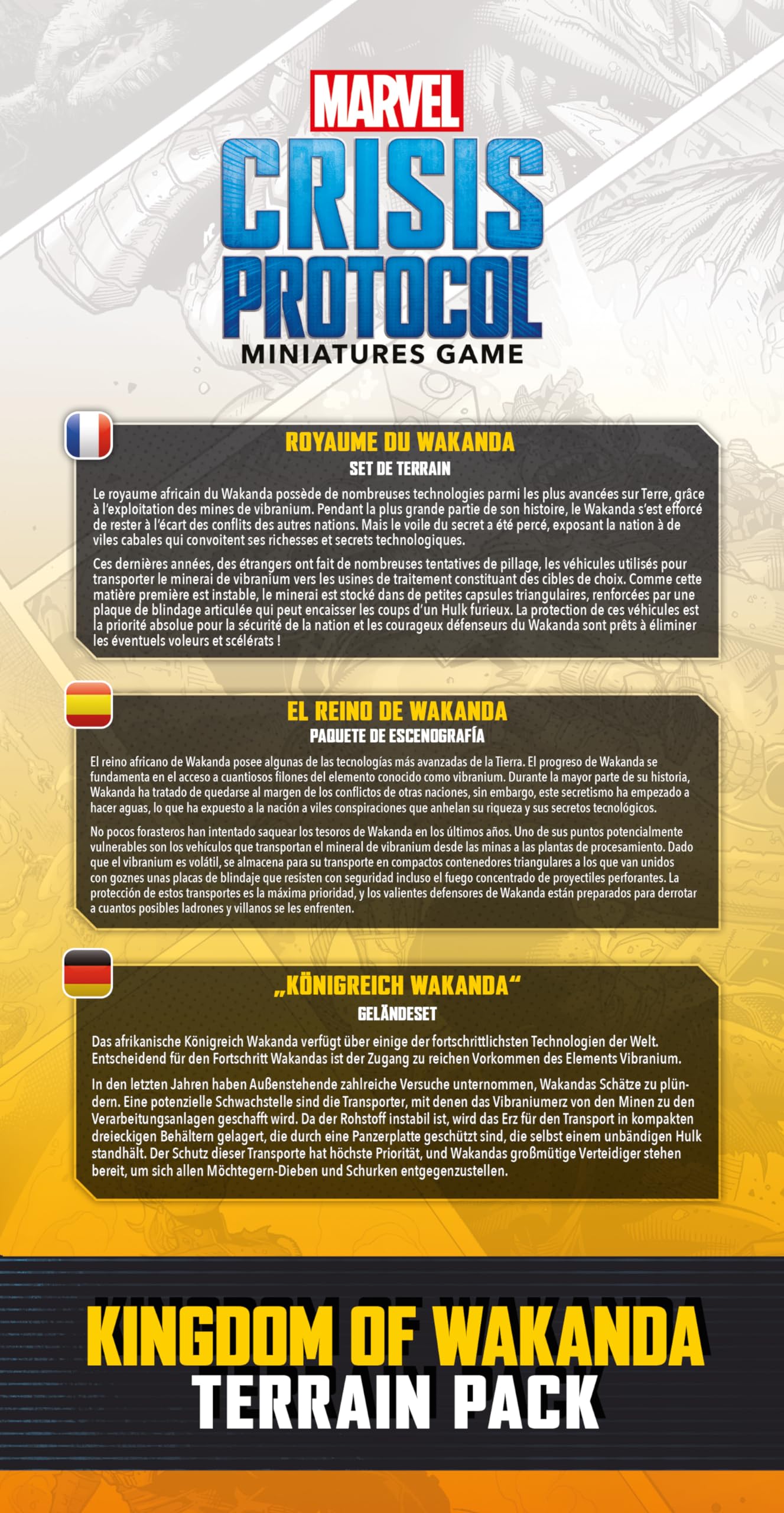 Atomic Mass Games | Marvel Crisis Protocol Kingdom of Wakanda Terrain Pack | Paquete de Escenografía | A partir de 14 años | Para 2 jugadores | 90 minutos por partida | Multilenguaje (incluye Español)