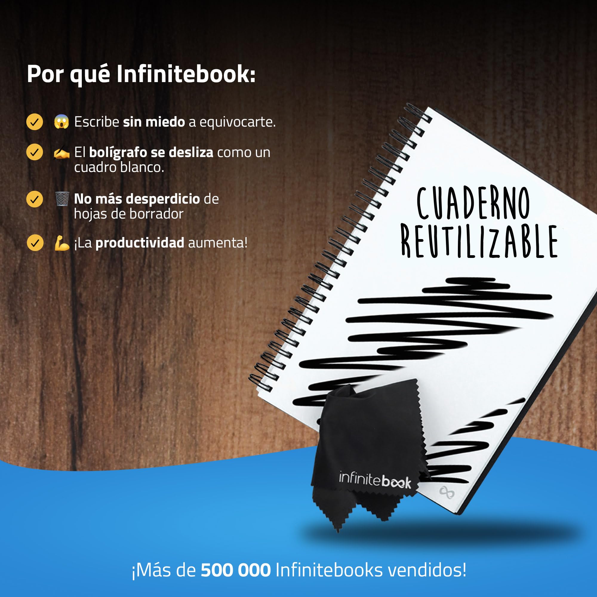 Planner Kit d'initiation – Carnet de planificateur d'ardoise réutilisable A5 avec kit de nettoyage, stylo et support pour stylo autocollant