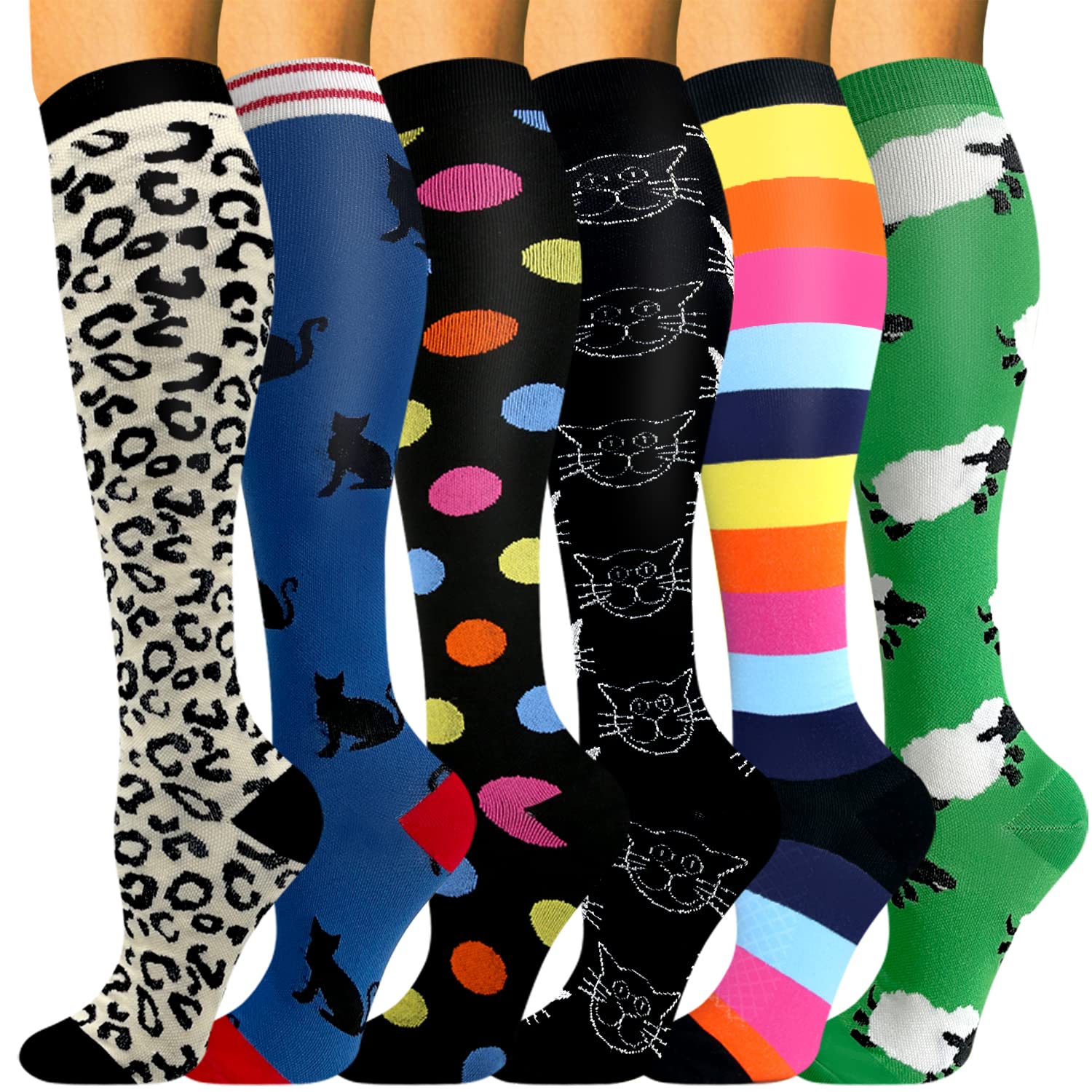HLTPRO4 Pairs Compression Socks for Women & Men - Best Support for Medical, Circulation, Nurses, Running, Travel