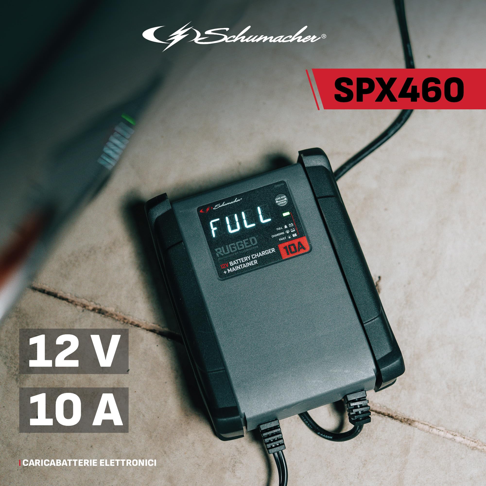 Schumacher Electric SPX460-10A Caricabatterie Auto 12V - Mantenimento Intelligente - AGM, Standard, Gel, Calcio, Start&Stop, LiFePo4
