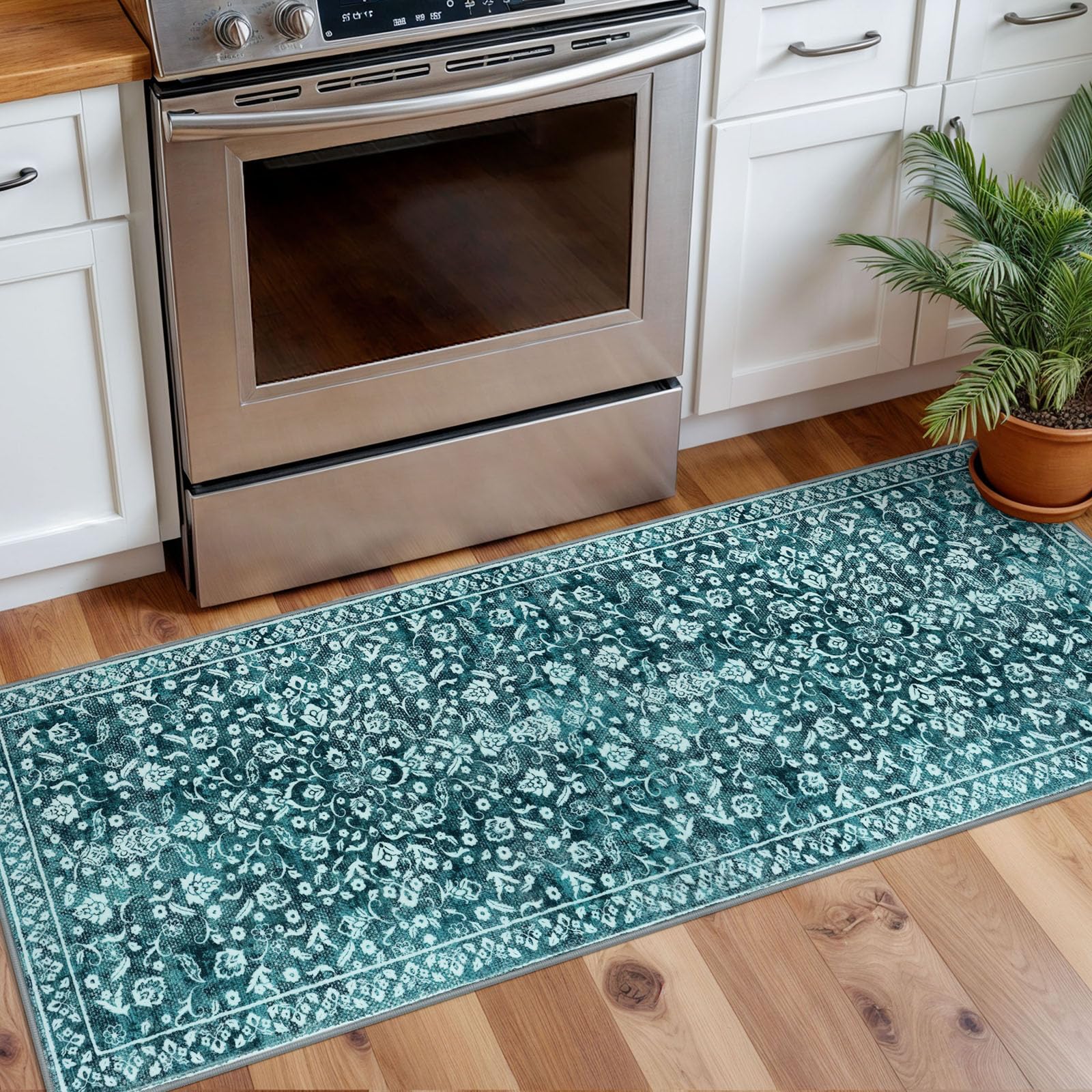 SILOLOOM Vintage 2x5 Rug Washable Hallway Runner Non Slip Kitchen Runner โ image 1