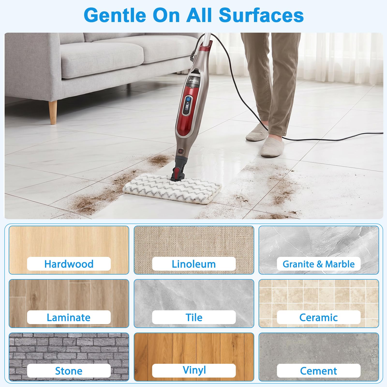 Zestaw 6 podkładek do mopa parowego P184WQ dla Shark Lift-Away Pro & Genius Steam Pocket Mop System S3973 S3973D S3973WM S5001 S5002Q S5003A S5003D S5004 S5004W S6001W S6001W 001WM S6002 S6002C S6003D