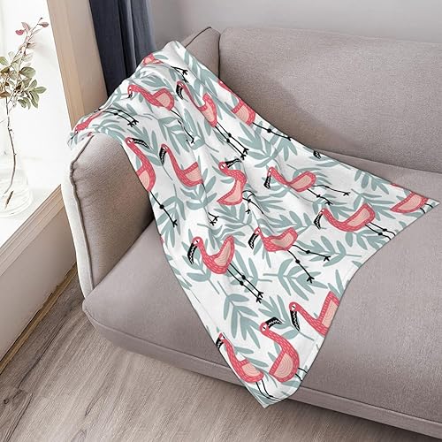 Miniatura 6 de AFHYZY Manta de flamenco para mujer, suave manta de forro polar de verano, lavable, manta ligera de viaje para sofá, cama, sillón durante todas las