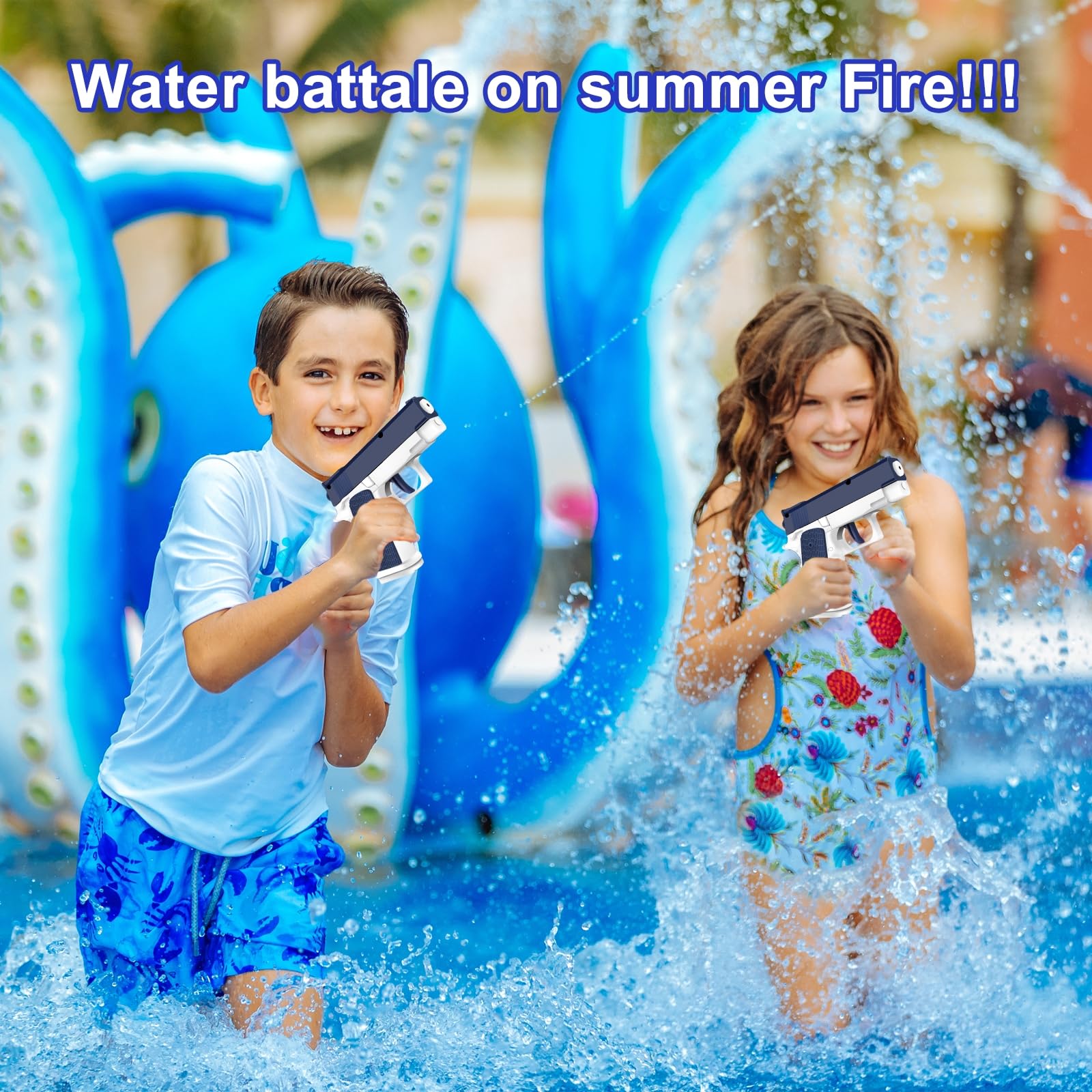 Pistolets à Eau Manuels 2 Pièces - Portée 10m Pour Jeux D'été Piscine Et Plage