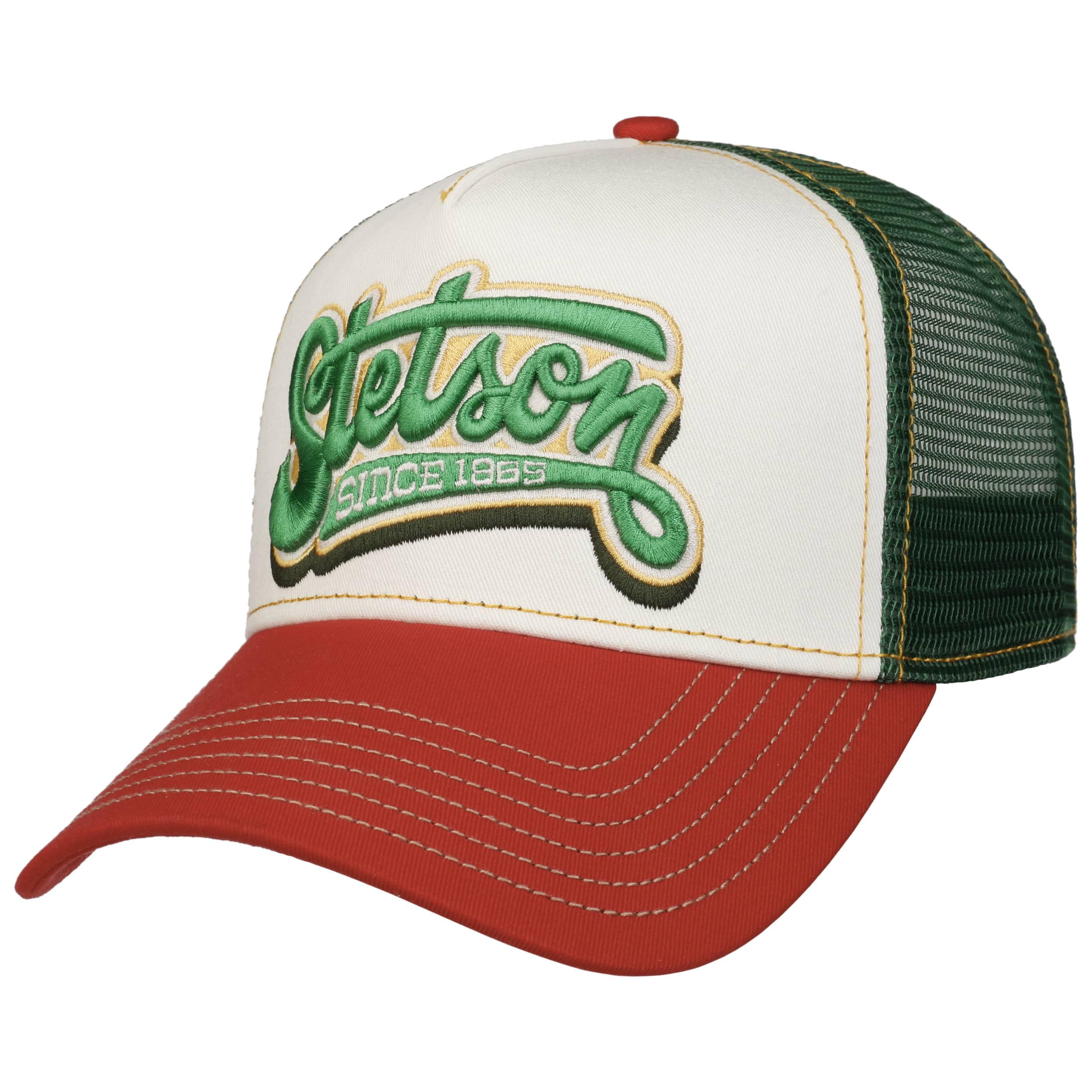 Stetson Lettering Trucker Cap Mesh Snapback Cotton Adjustable Men Summer Winter Green
