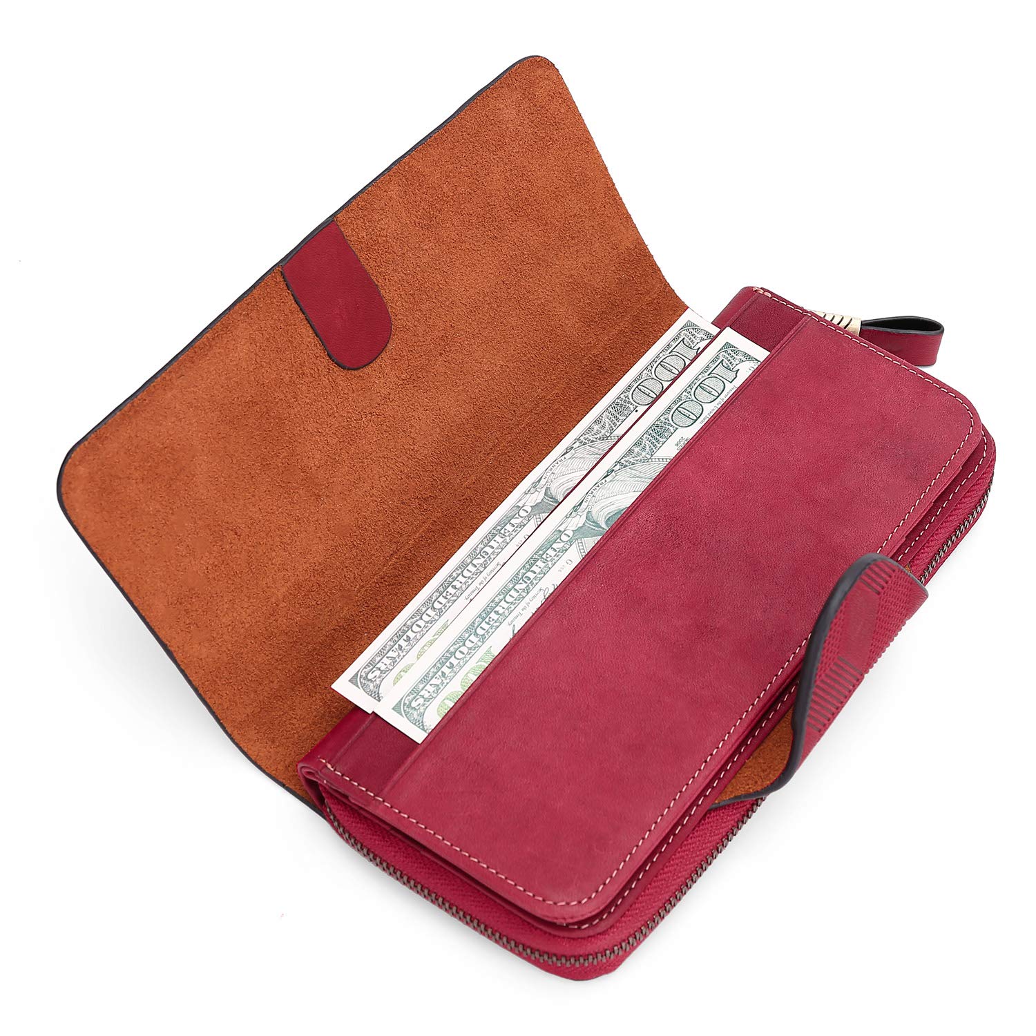 Yafeige Large Luxury Women's RFID Blocking Tri-fold Lea B2B