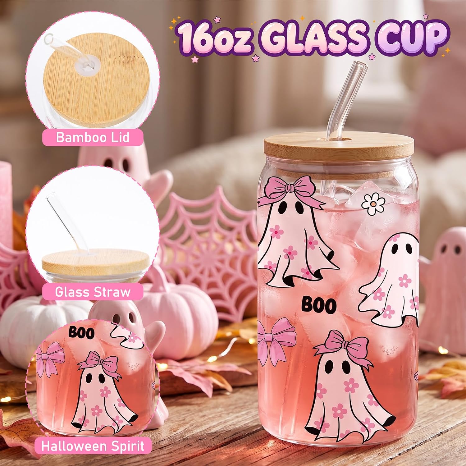 Boo Basket Stuffers for Women Pink Halloween Gifts Idea for Her