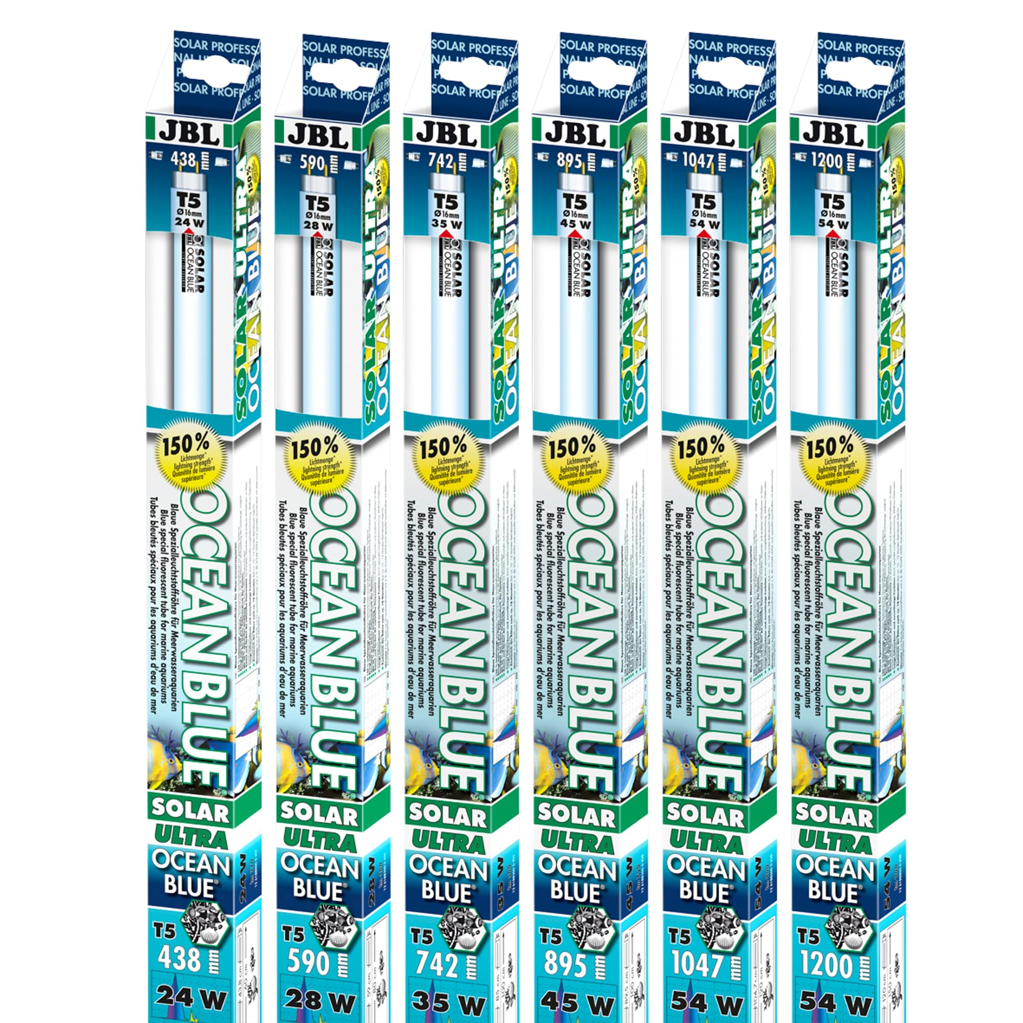 JBL SOLAR OCEAN BLUE T5 ULTRA 438mm-24 W, Blue actinic special T5 tube for marine aquariums