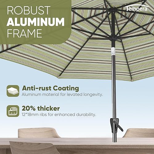 Miniatura 28 de Tempera Patio Market Outdoor Table Umbrella with Push Button Tilt and Crank,Large Sun Umbrella with Sturdy Pole&Fade resistant canopy,Easy to set
