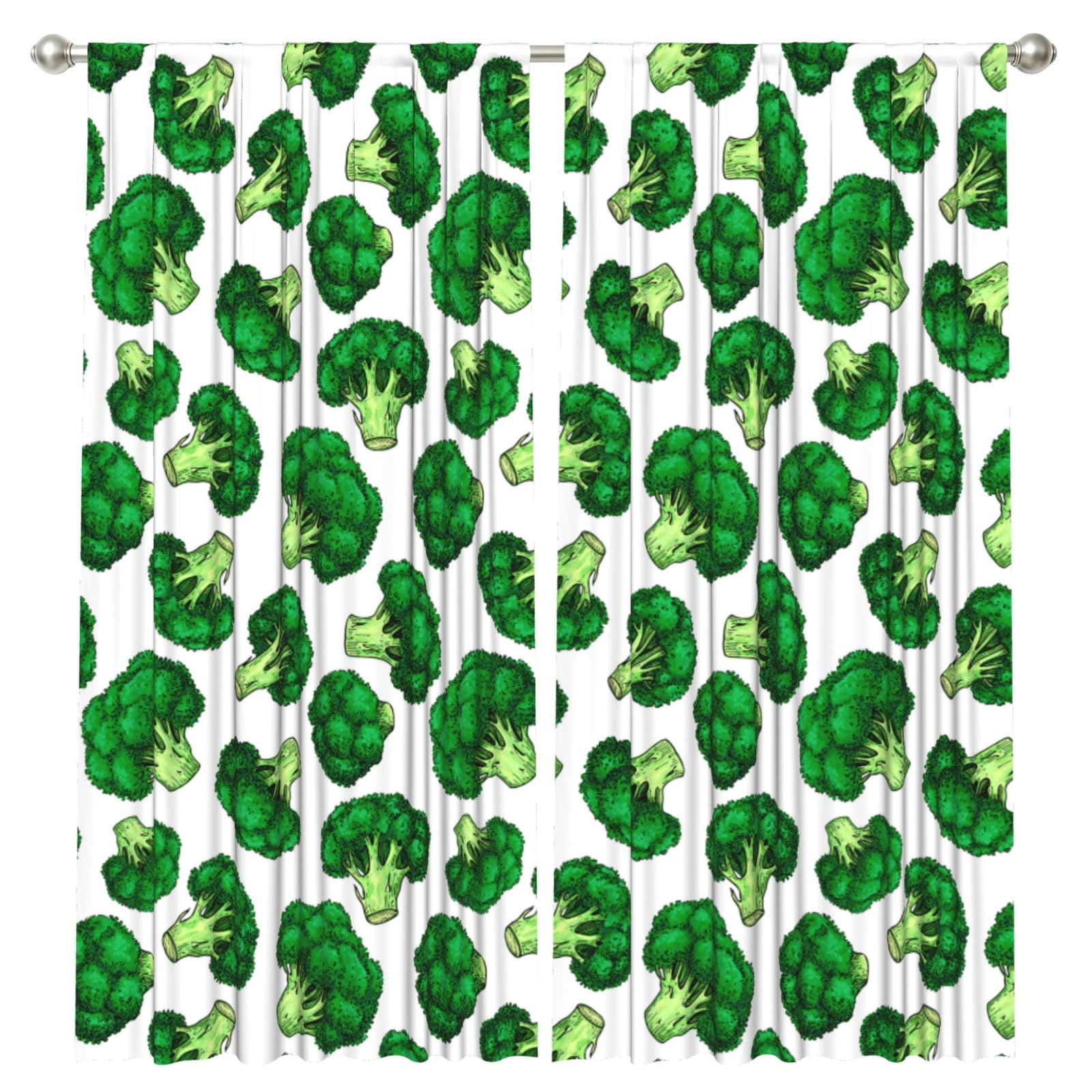 InOmak Broccoli, 2 Panels Window Curtains 52 x 84 Inch Blackout Curtains for Living Room Bedroom