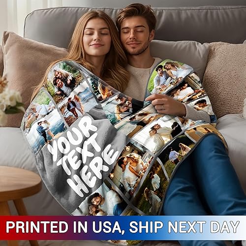 Miniatura 9 de Stepdiy Mantas personalizadas con 9 fotos y texto  Manta Sherpa personalizada opcional con imagen  Manta personalizable para regalos de cumpleaños