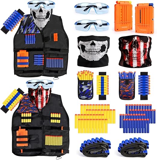 Taiker Compatible with Nerf Vest Kit, 2 Pack Tactical Vest for Nerf Gun, N-Strike Elite Jacket for Boys, Girls