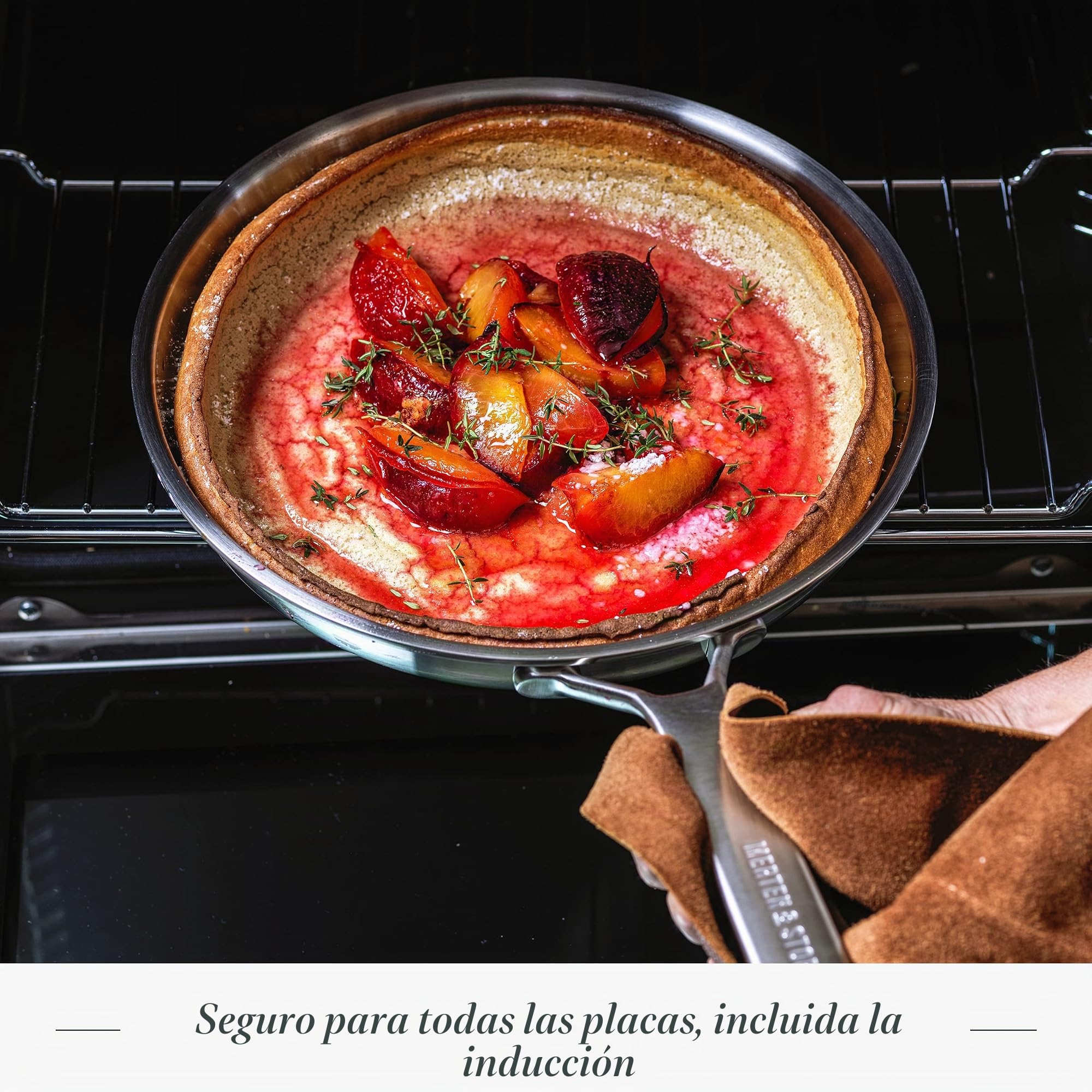 Merten & Storck Tri-Ply Juego de 8 Ollas y Sartenes de Scero Inoxidable Tricapa para Inducción, Incluye sartenes, cacerolas, ollas y tapas, Multicapa, Apto para Horno y Lavavajillas, Plata
