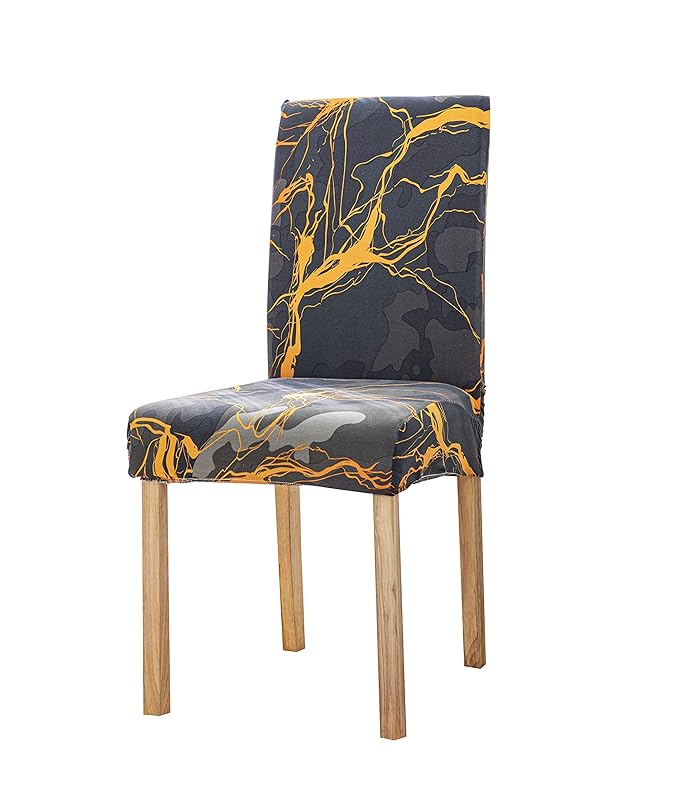 House of Quirk Elastic Chair Cover Stretch Removable Washable Short Dining Chair Cover Protector Seat Slipcover (Dark Sunrise), Polyester