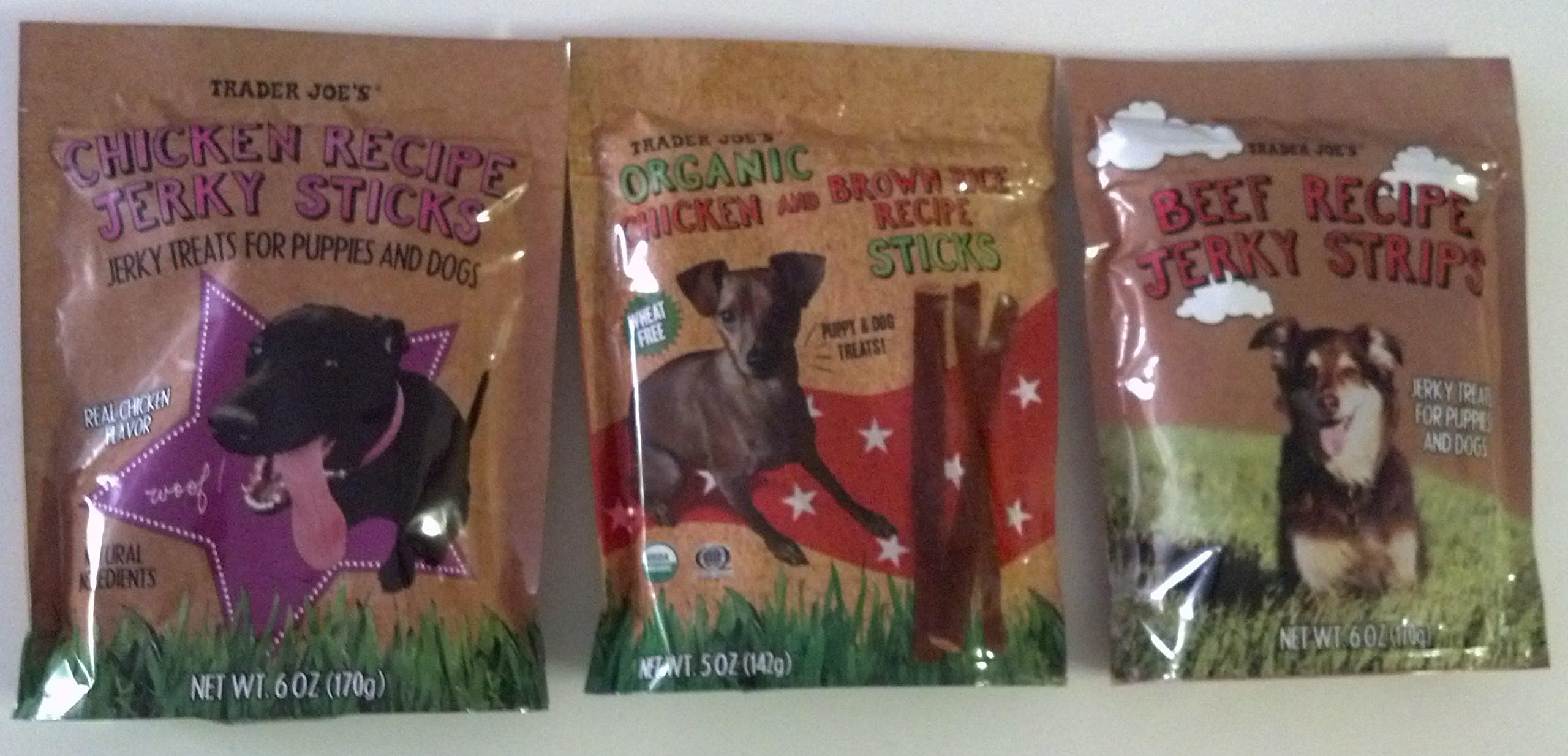 Trader Joe's Dog Treats 3 Packages (1 Chicken Jerky