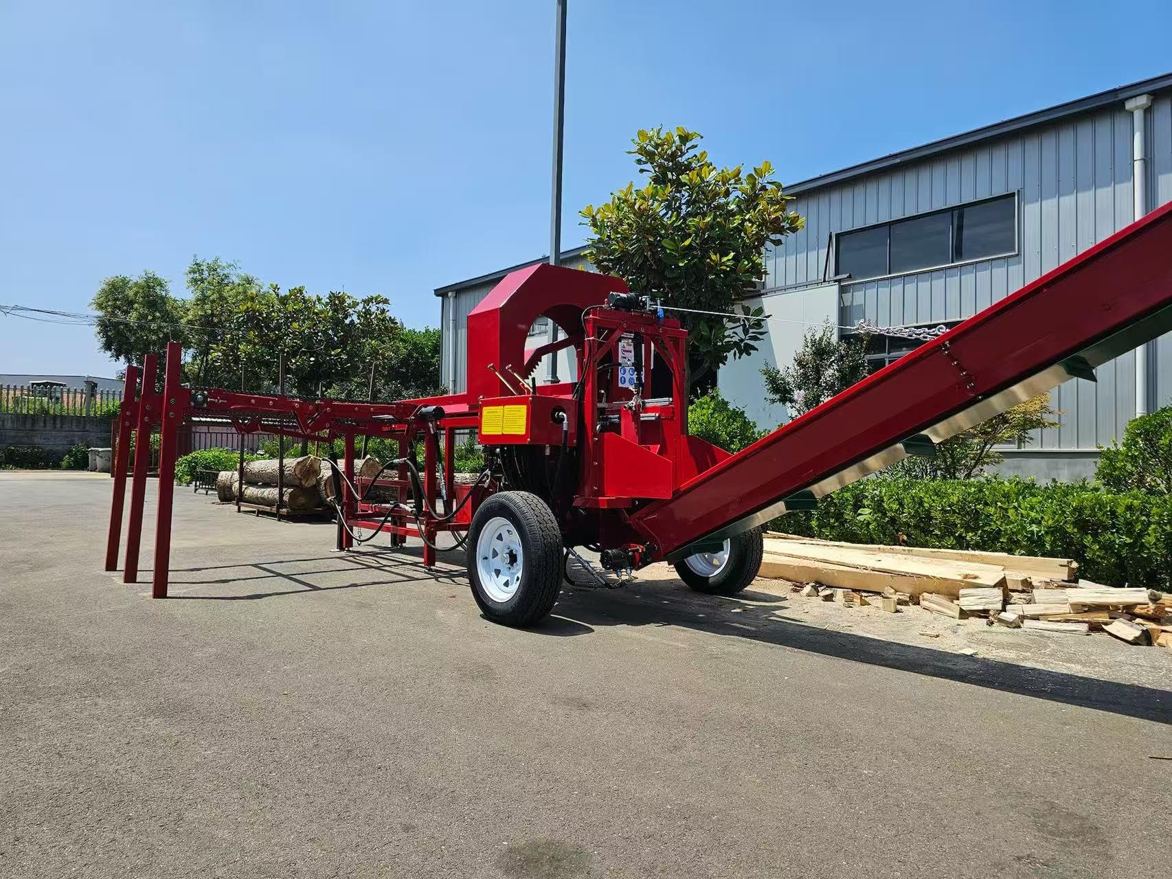 Diagram showing the dimensions of the YIHUITONG BRT45T500 Firewood Processor: 249.29 inches length, 105.43 inches width, and 80.31 inches height.