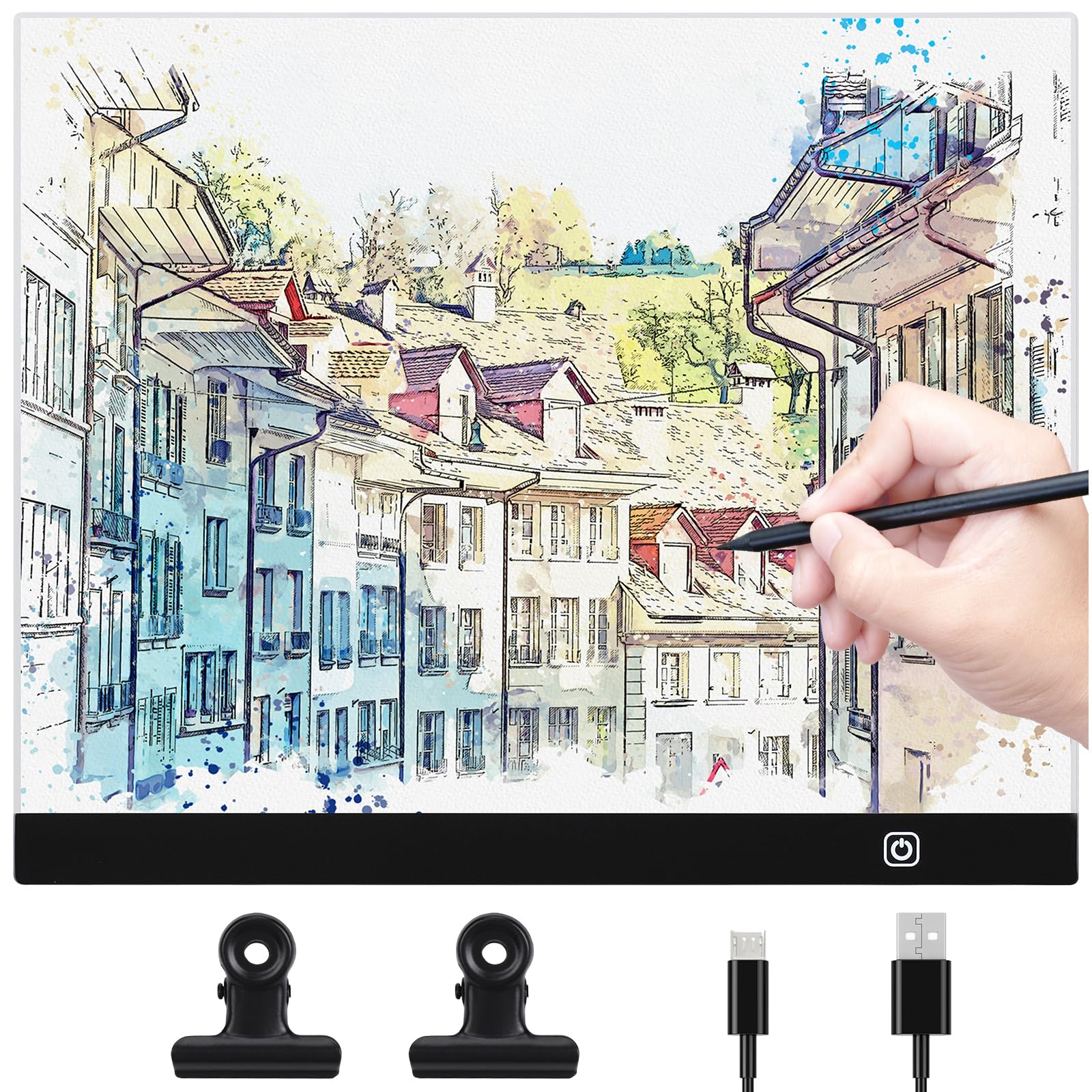 Sofore Tavoletta Luminosa A3, Light Box LED Con Cavo USB e Luminosità Regolabile, Lavagna Luminosa Ultra Sottile per Animazione, Artisti, Disegnare