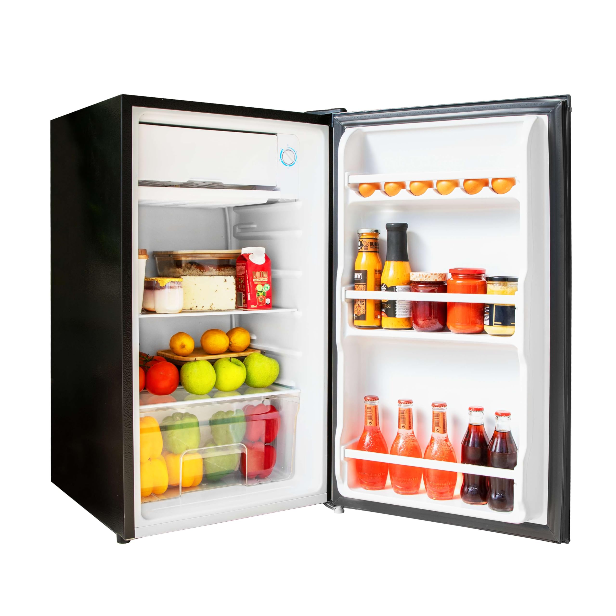 Cecotec Nevera Pequeña Frigorífico Mini Retro 91L 1 Puerta Bolero Coolmarket TT Origin 90 Black E. Frigorífico Sobremesa, 83cm de Alto y 47cm de Ancho, Bajo Consumo, Temperatura Regulable — view 3
