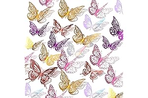 Enchanting Flutter: 60 Pcs 3D Butterflies for Craft Decor