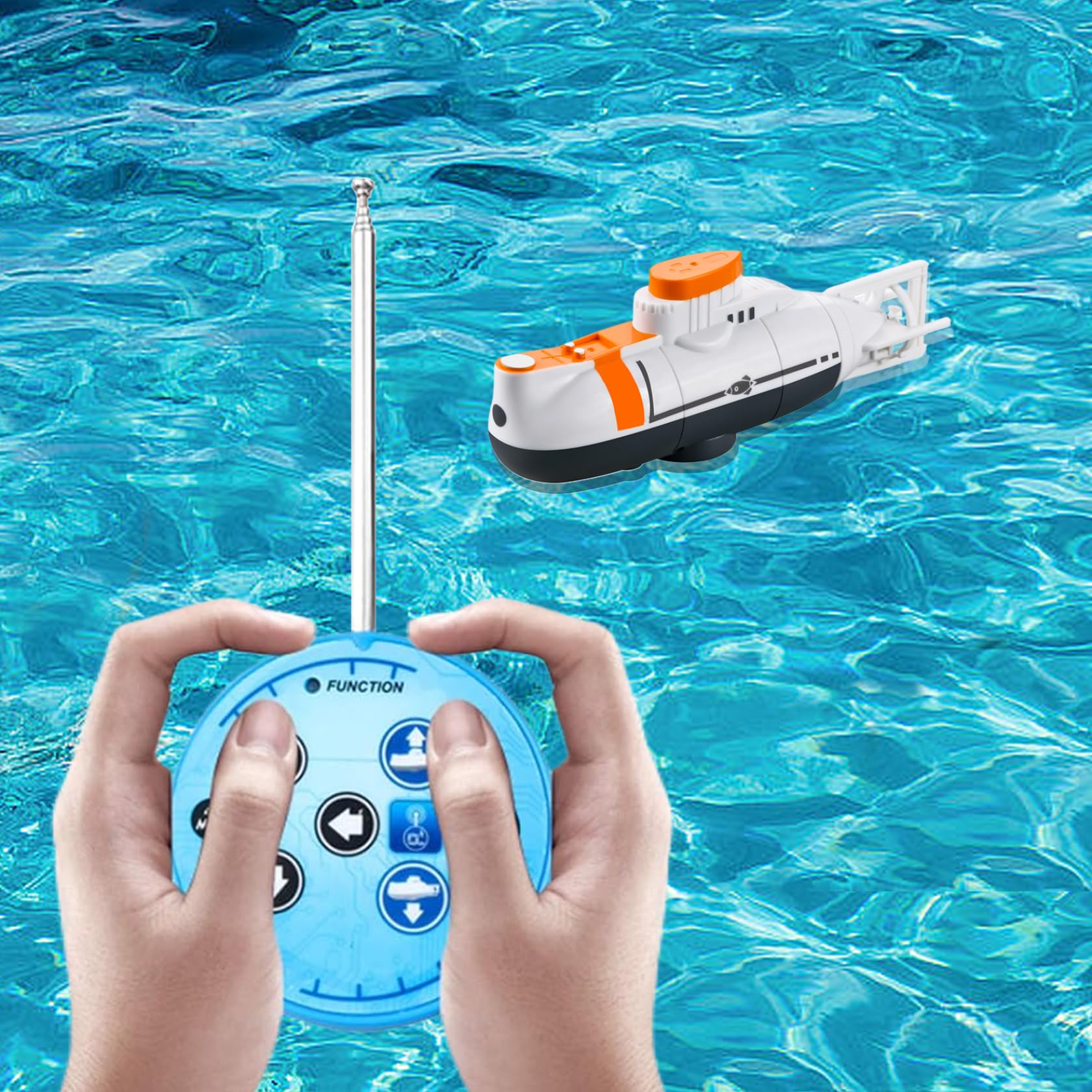 Jorzer sous-Marin télécommandé, Jouet sous-Marin de Simulation étanche Rc Toutes Directions, Rc Rechargeable par USB pour Enfants pour piscines, réservoir d'eau,