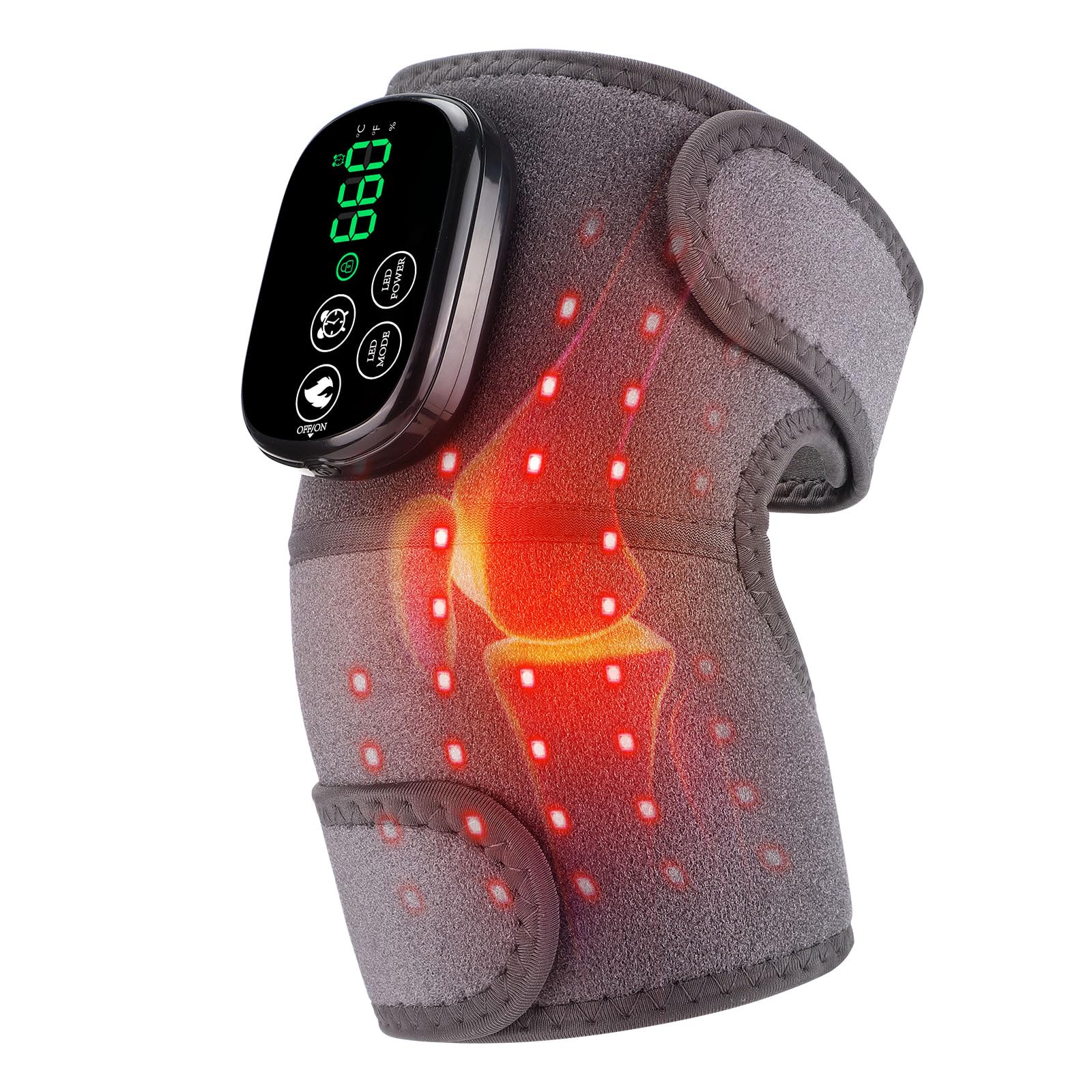 Faja Térmica Para Rodilla Sin Cables Con Luz Roja, Luz Roja De 660nm Y Luz Infrarroja Cercana De 850nm, Almohadilla Térmica Con Control Táctil, Almohadilla Térmica Portátil Para Hombro Con 5000mAh
