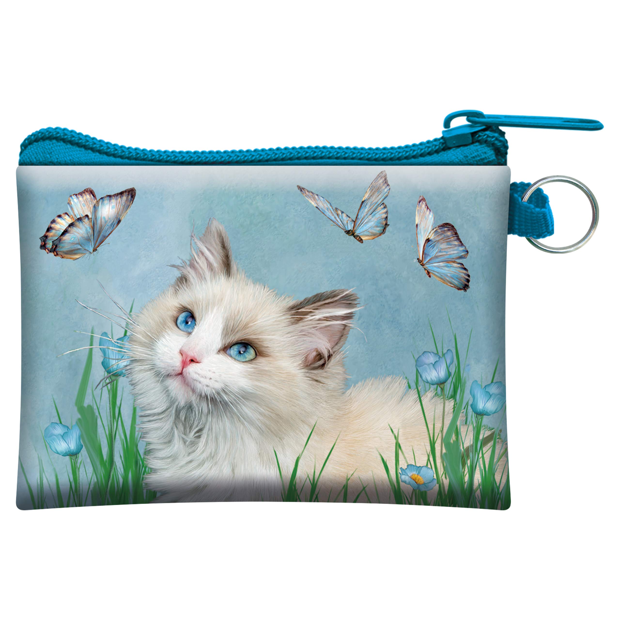 3D LiveLife Coin Purse - Ragdoll & Butterflies from Deluxebase. Lenticular 3D Cat Purse. Cash, Coin and Card Holder with Secure Zip Featuring Artwork Licensed from Renowned Carol Cavalaris