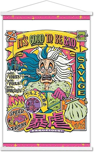 Trends International Disney Villains - Póster de pared con marco magnético