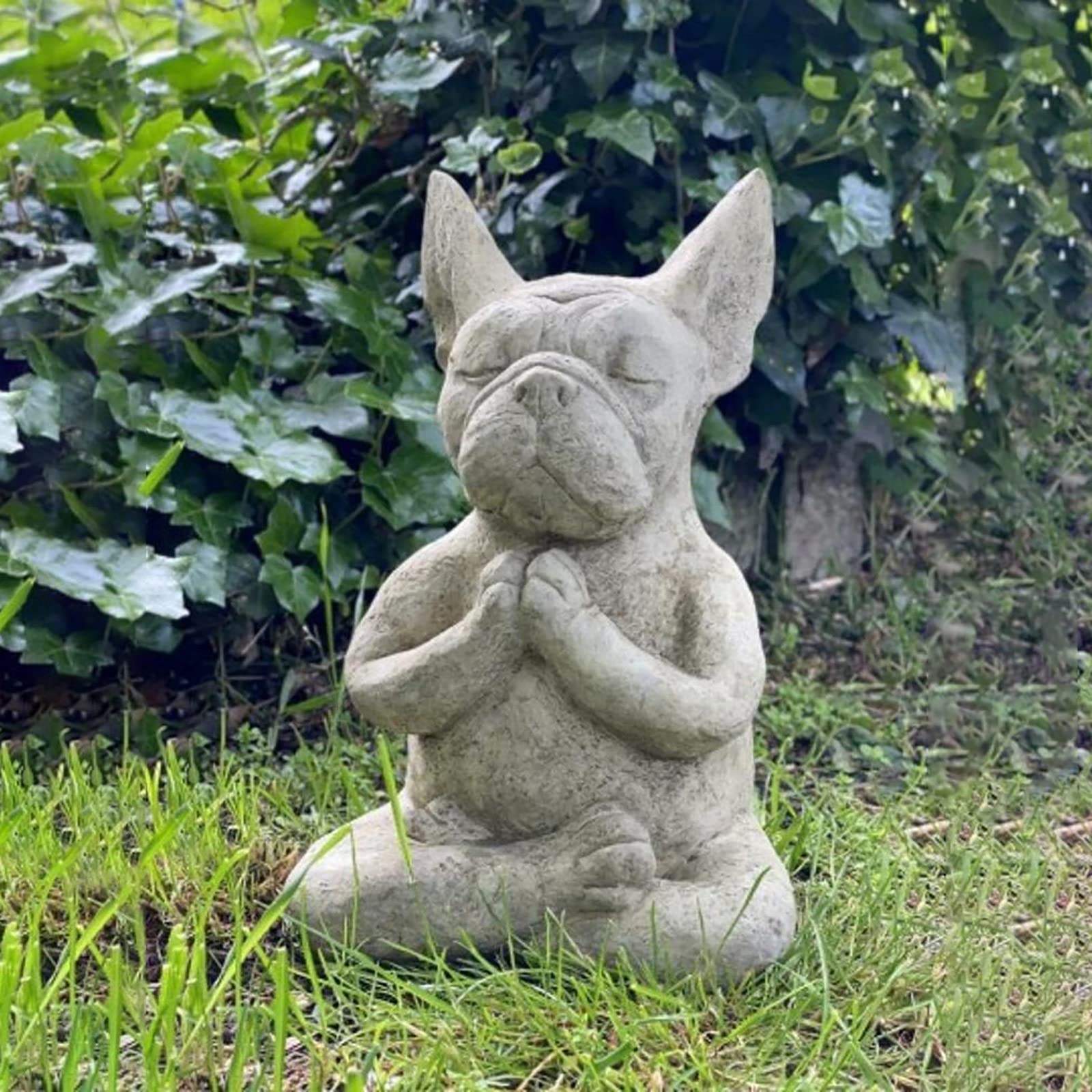 Buy French Bulldog Garden Statue, Meditating Sitting French Bull Dog