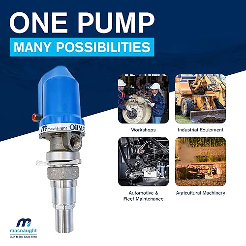 Miniatura 3 de Macnaught Bomba de transferencia de aceite operada por aire con relación 31. Para aceites de engranajes hasta SAE140, ATF, hidráulico y