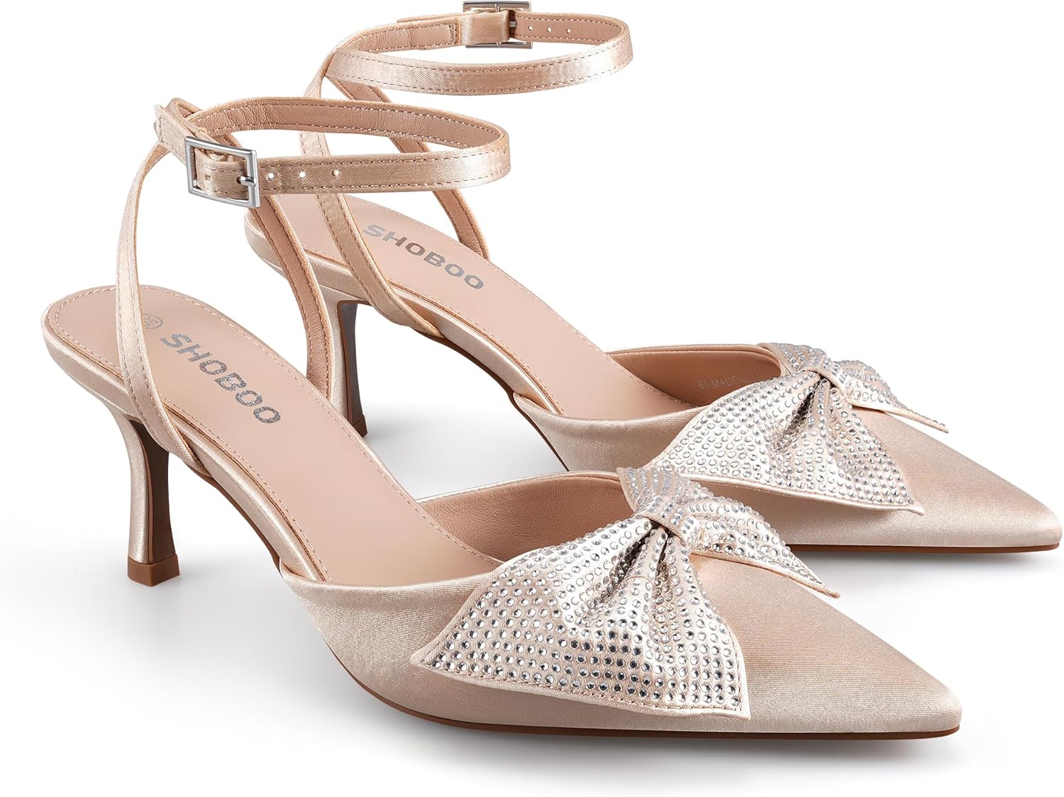 Butterfly Bow Heels Women - Pointed Kitten Pumps