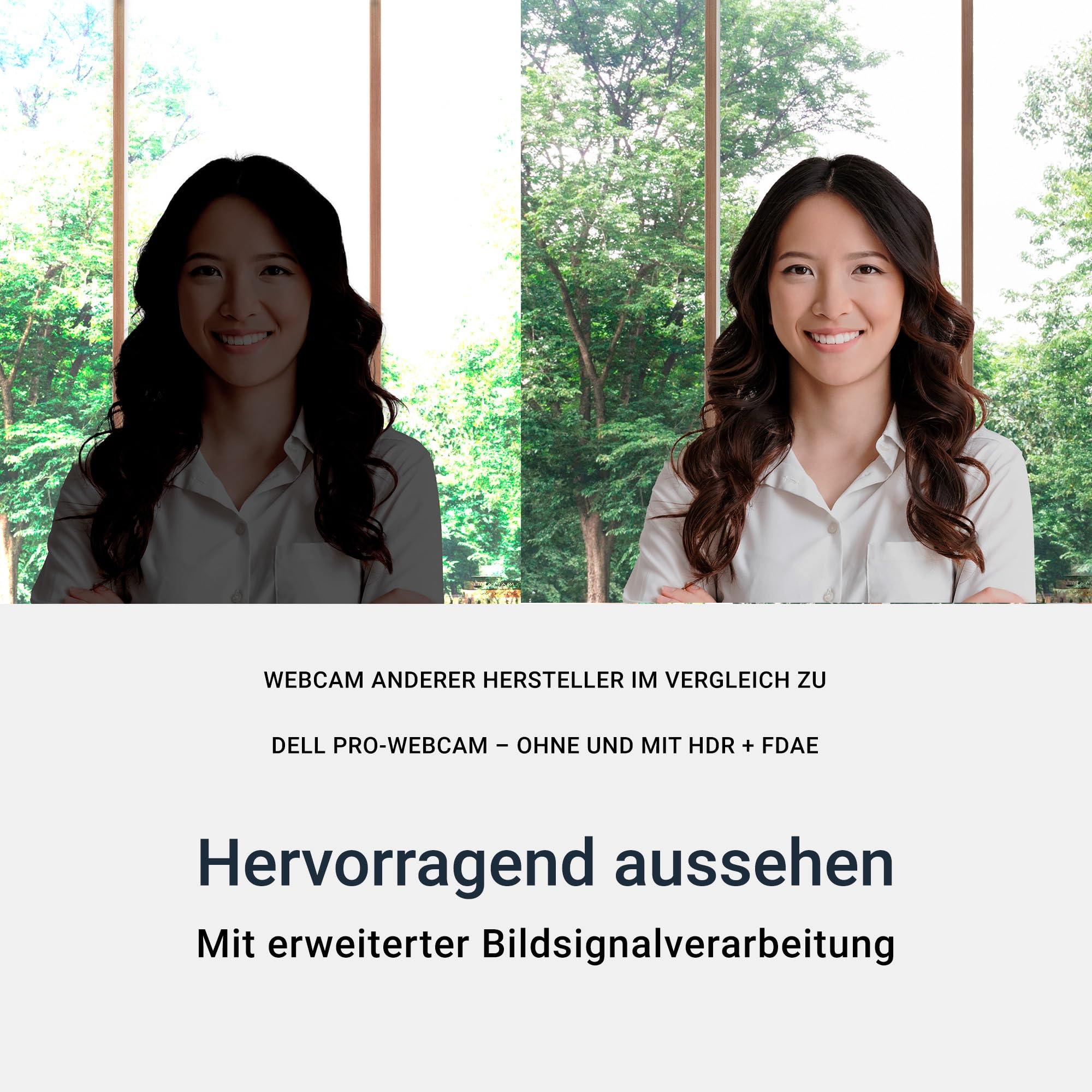 Dell Pro Webcam 1531, 2K QHD, Sony STARVIS-Sensor, AI Auto Framing, HDR | 65°/78° Sichtfeld, Rauschunterdrückung, USB-A, Microsoft Teams & Zoom zertifiziert, magnetische Datenschutzabdeckung