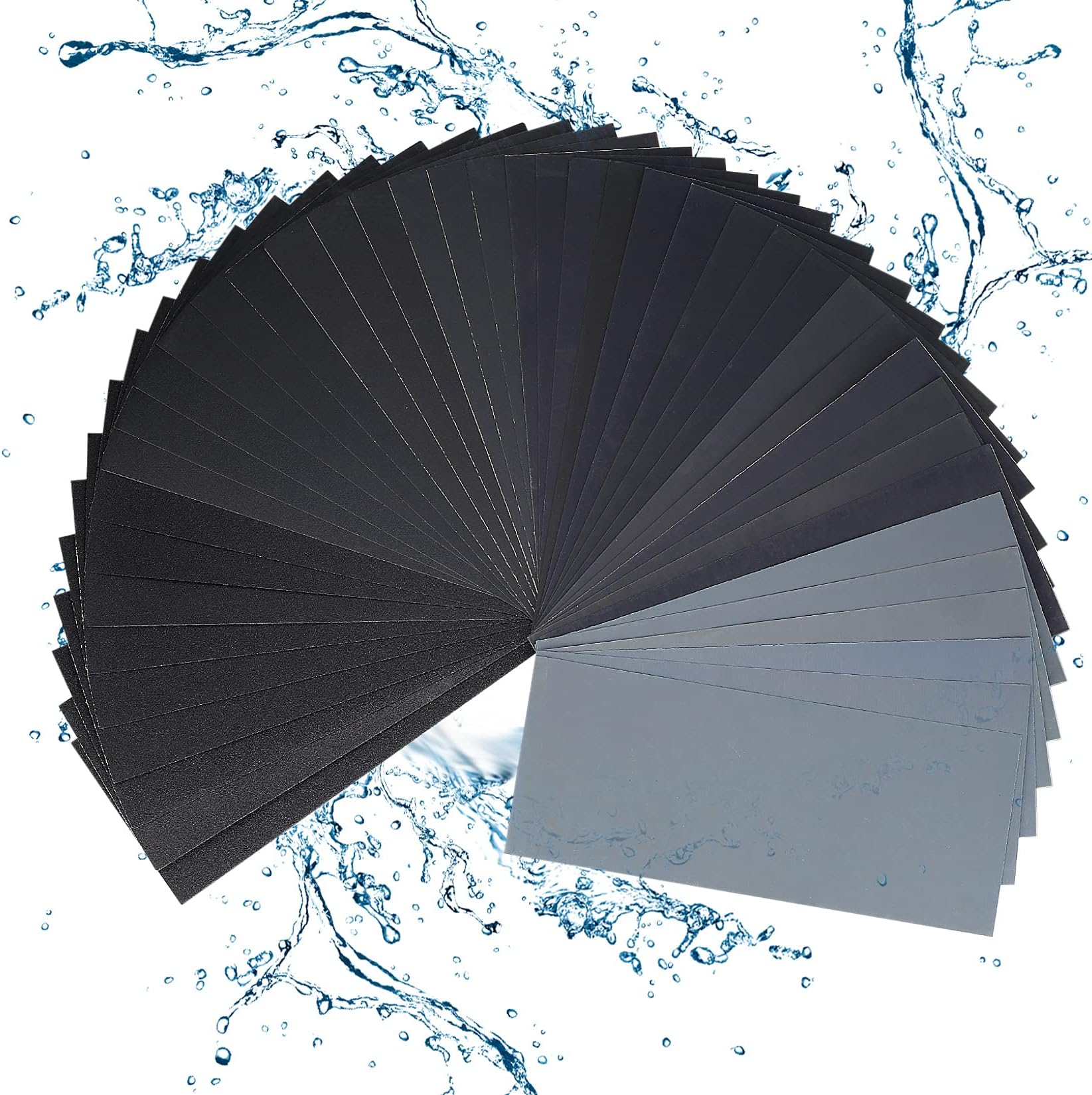 56 Pcs Wet and Dry Sandpaper Assorted, 120 to 3000 Grit Sanding Paper, Emery Abrasive Sanding Paper Sheets for Wood Furniture Turning Finishing Car Metal Plastic Glass Drywall Sandpapers