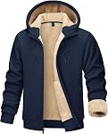 TACVASEN Men's Hoodie Winter Full Zip Heavyweight Fleece Sherpa Lined Warm Sweatshirt Work Casual Hoodies