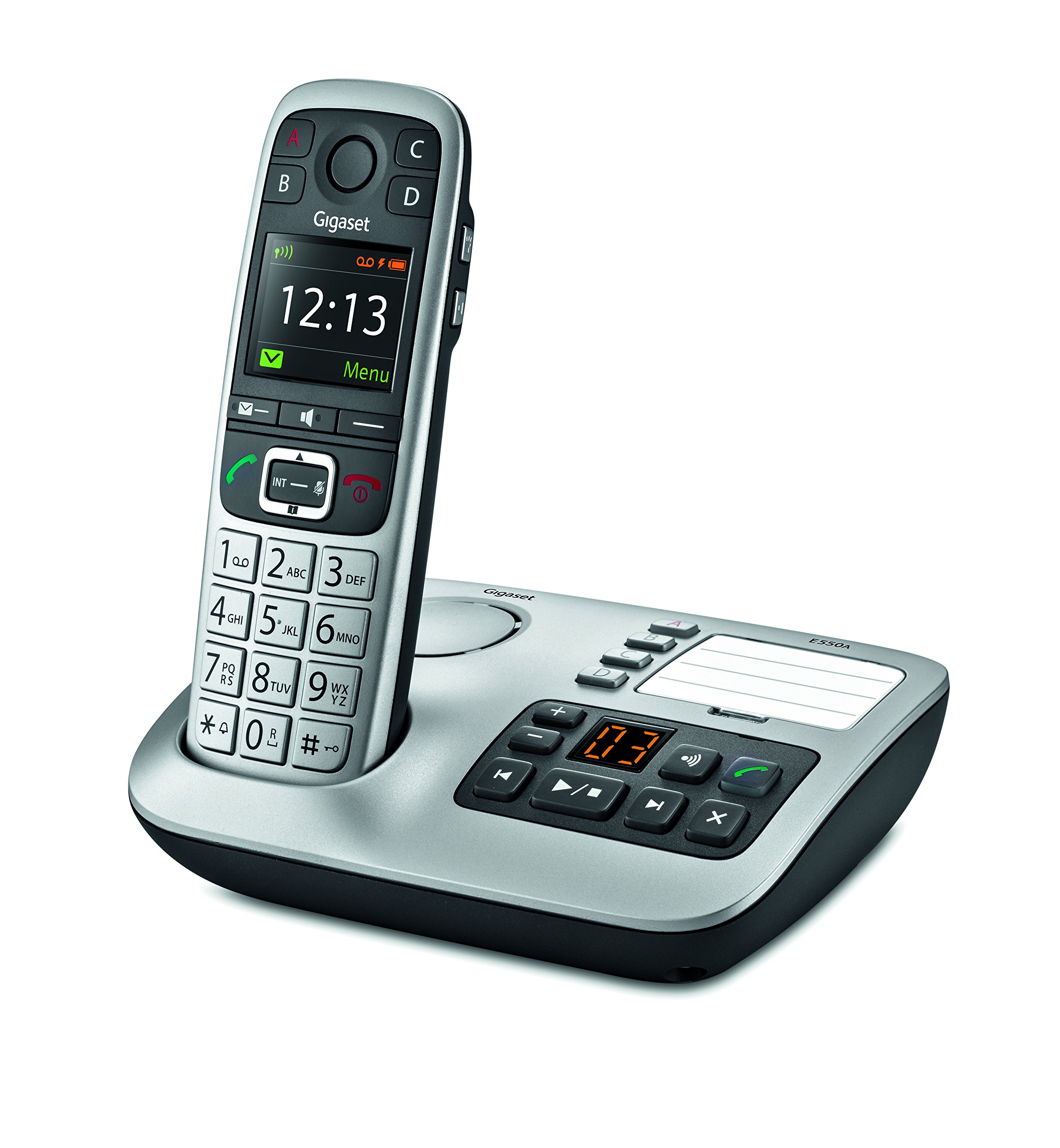 Gigaset E550A Téléphone sans fil DECT/GAP avec répondeur Argent